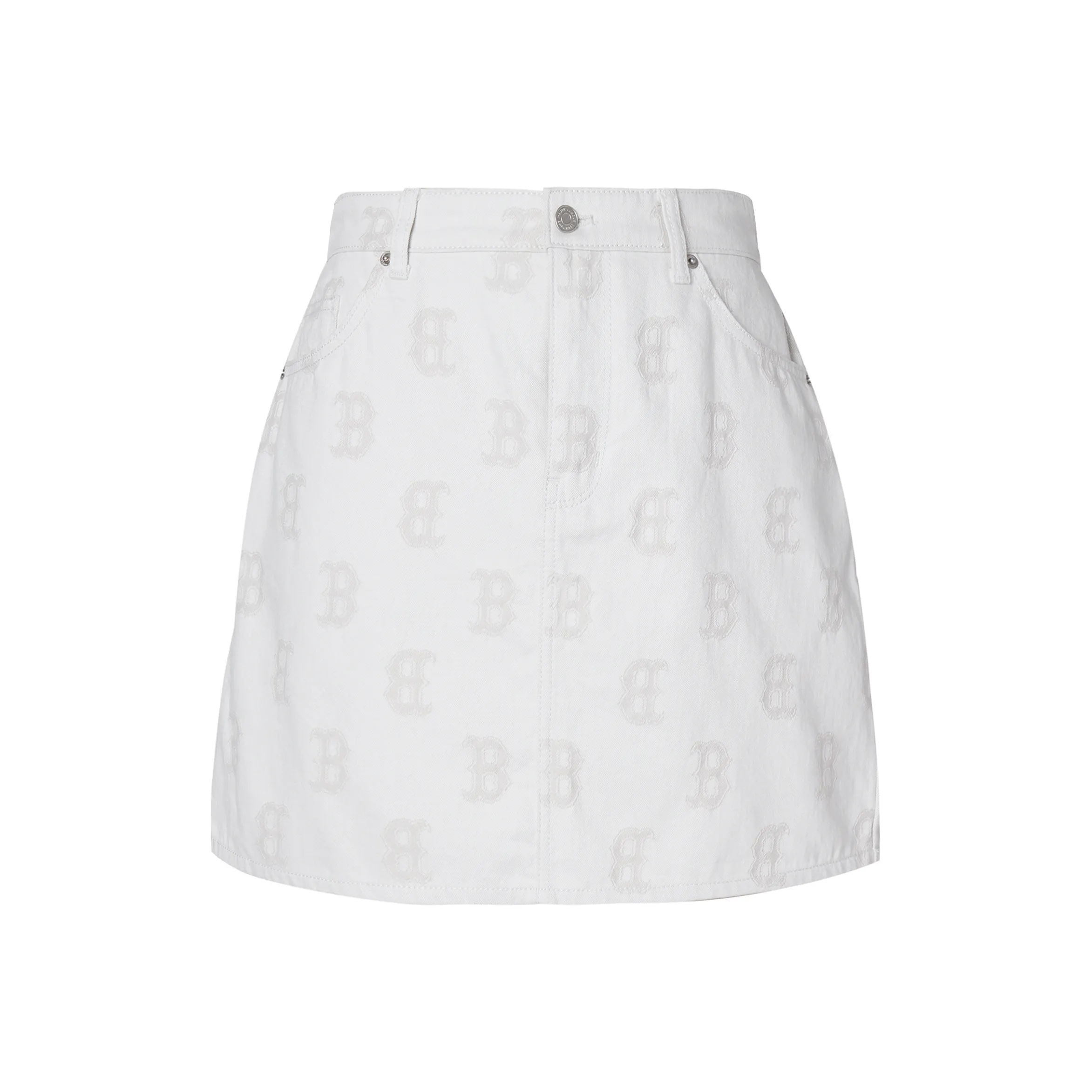 MLB Boston Red Sox Denim Short Skirts Women's Cream