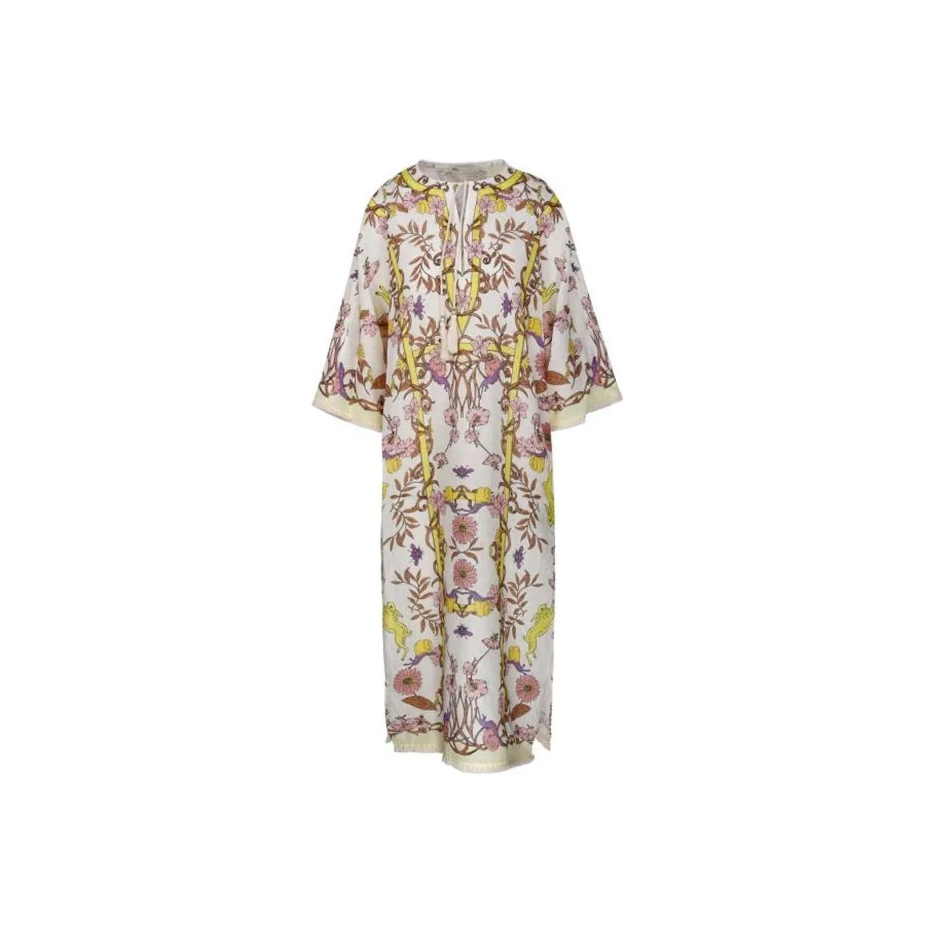 TORY BURCH Floral Printd Tassel-Detailed Midi Dress