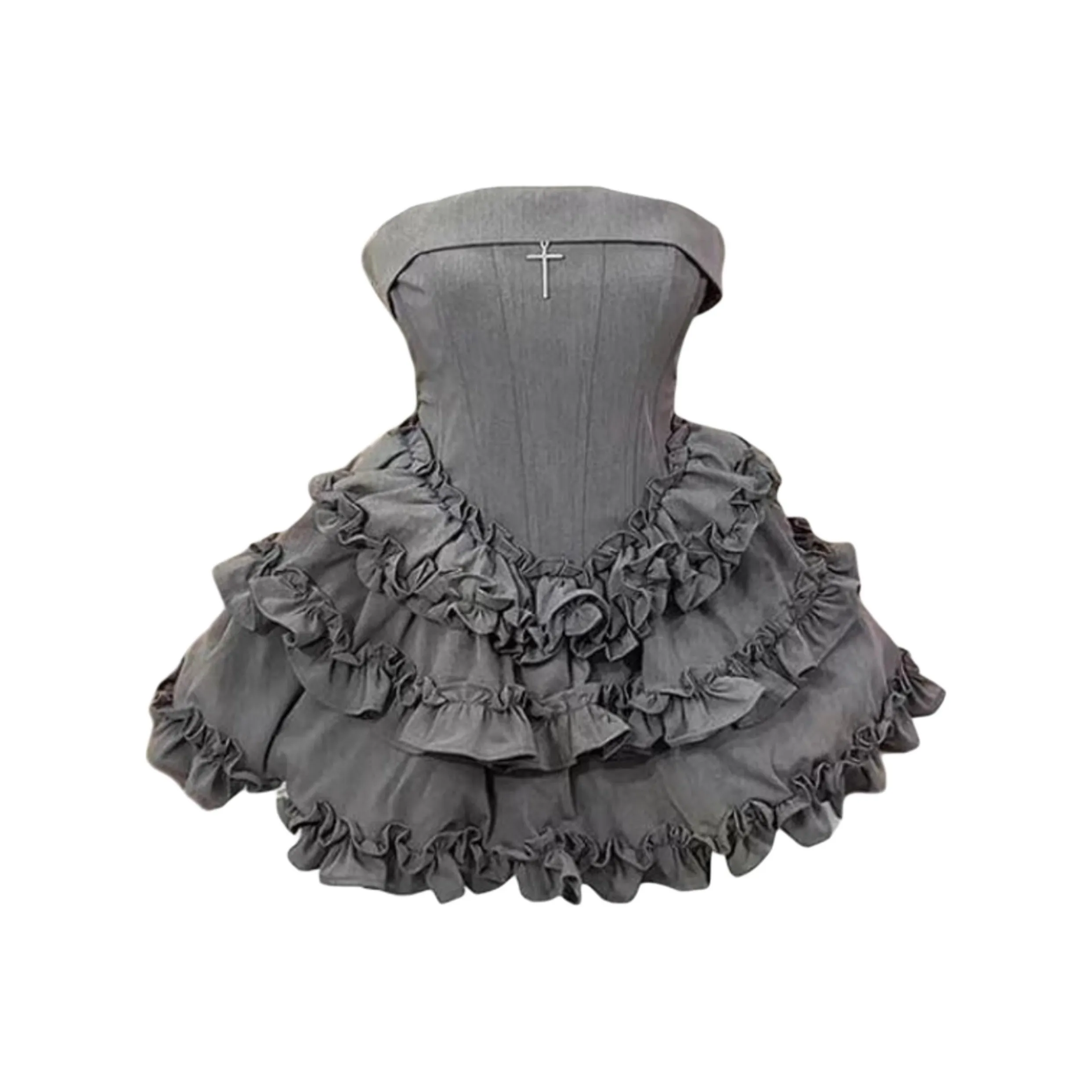 Nooidea Official Без рукавов Платье Женское Серое