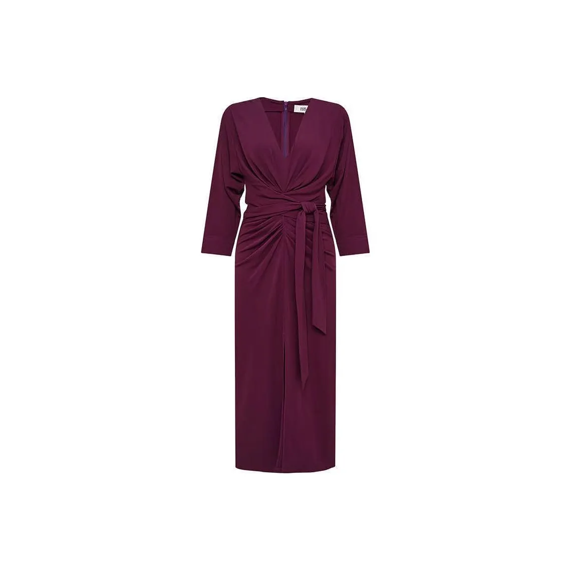 Diane von Furstenberg SS25 Длинное платье с длинными рукавами женское сливовый цвет