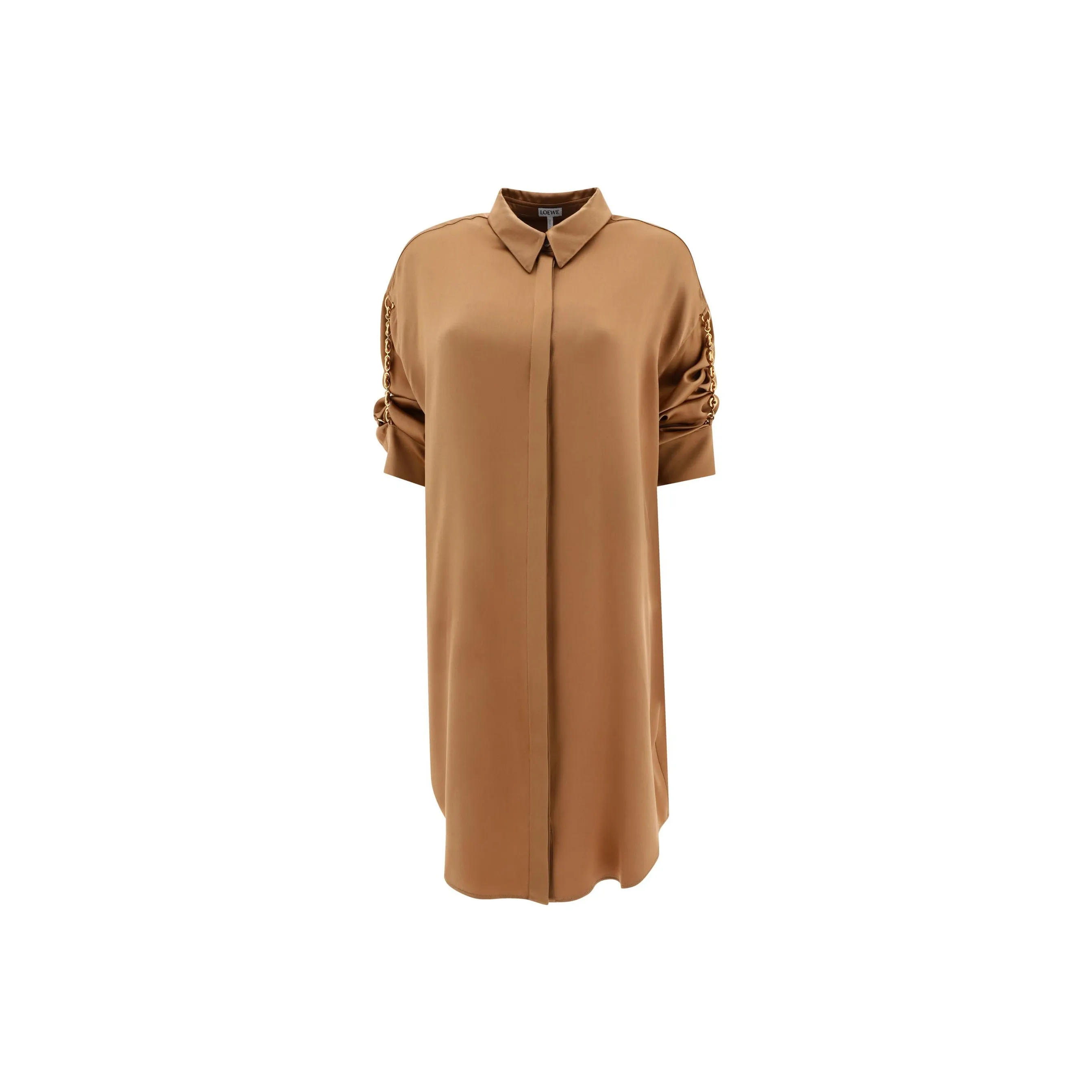 LOEWE Chain Embellished Short Sleeved Shirt Dress