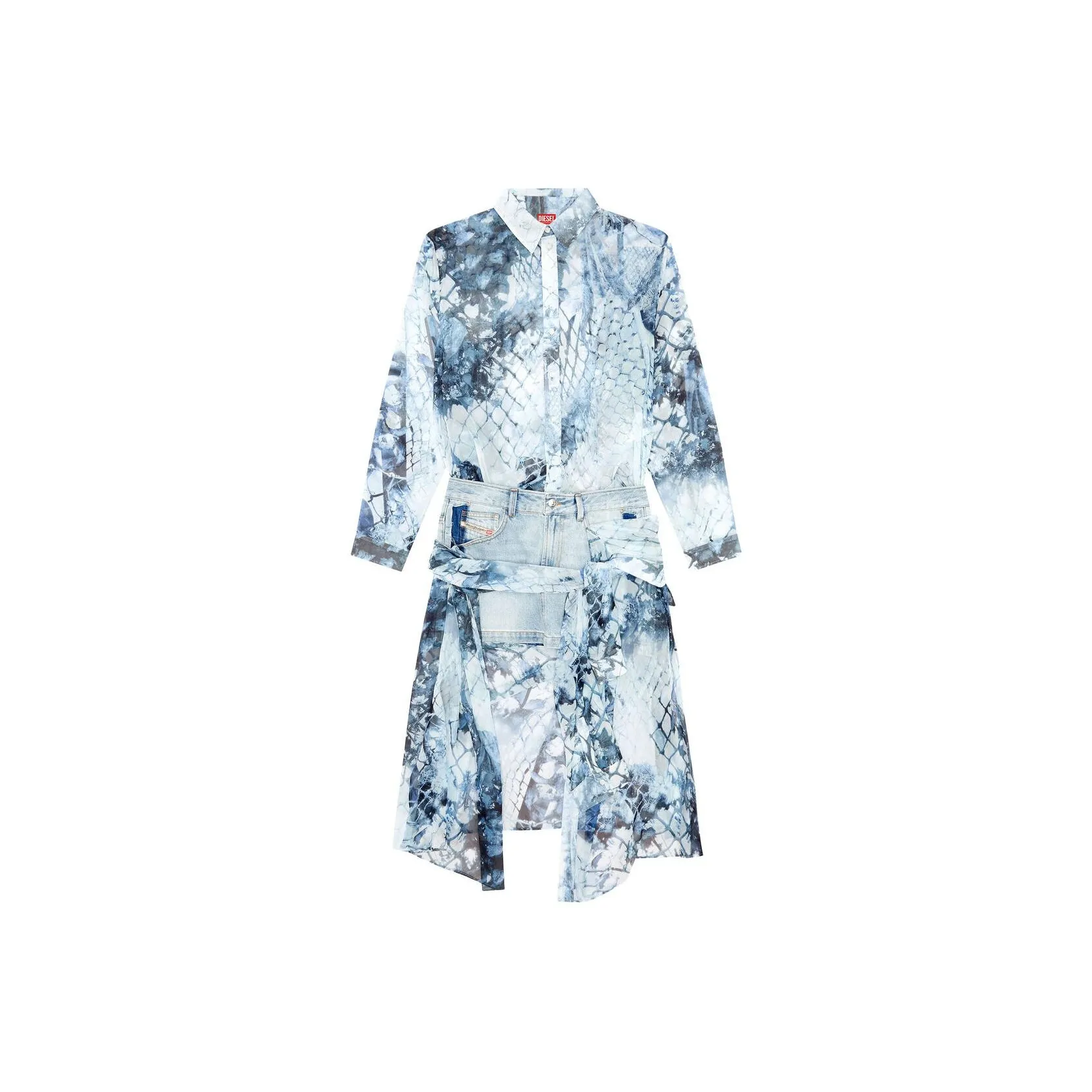 DIESEL Long Sleeved Dress Women's Light Blue