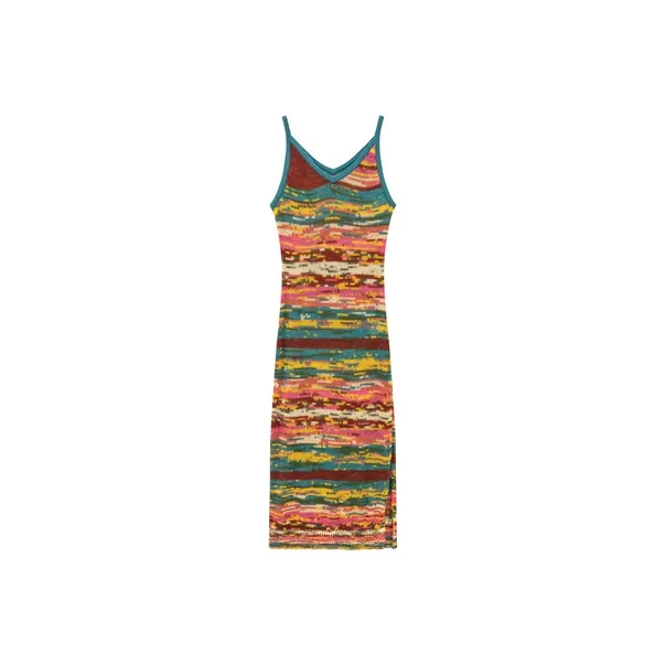 CHUU Slip Dresses Women's Rainbow Stripe