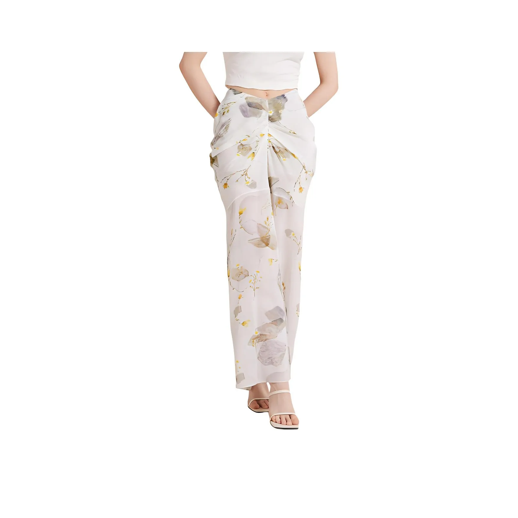 SUNDAY LIFE Повседневный Длинный Юбка Женская Белая