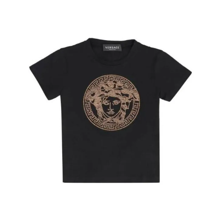 VERSACE SS23 T-рубашка Черная Детская