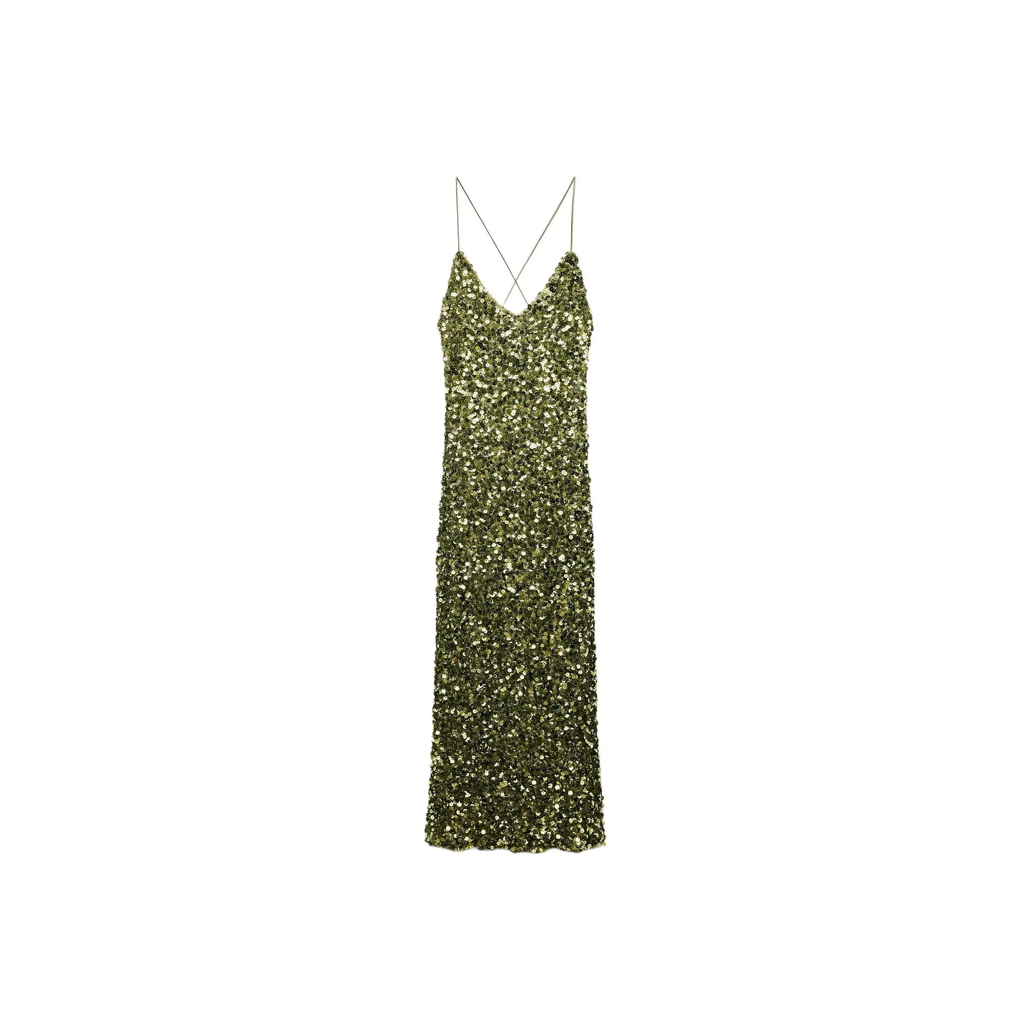 ZARA Slip Dresses Women's Green