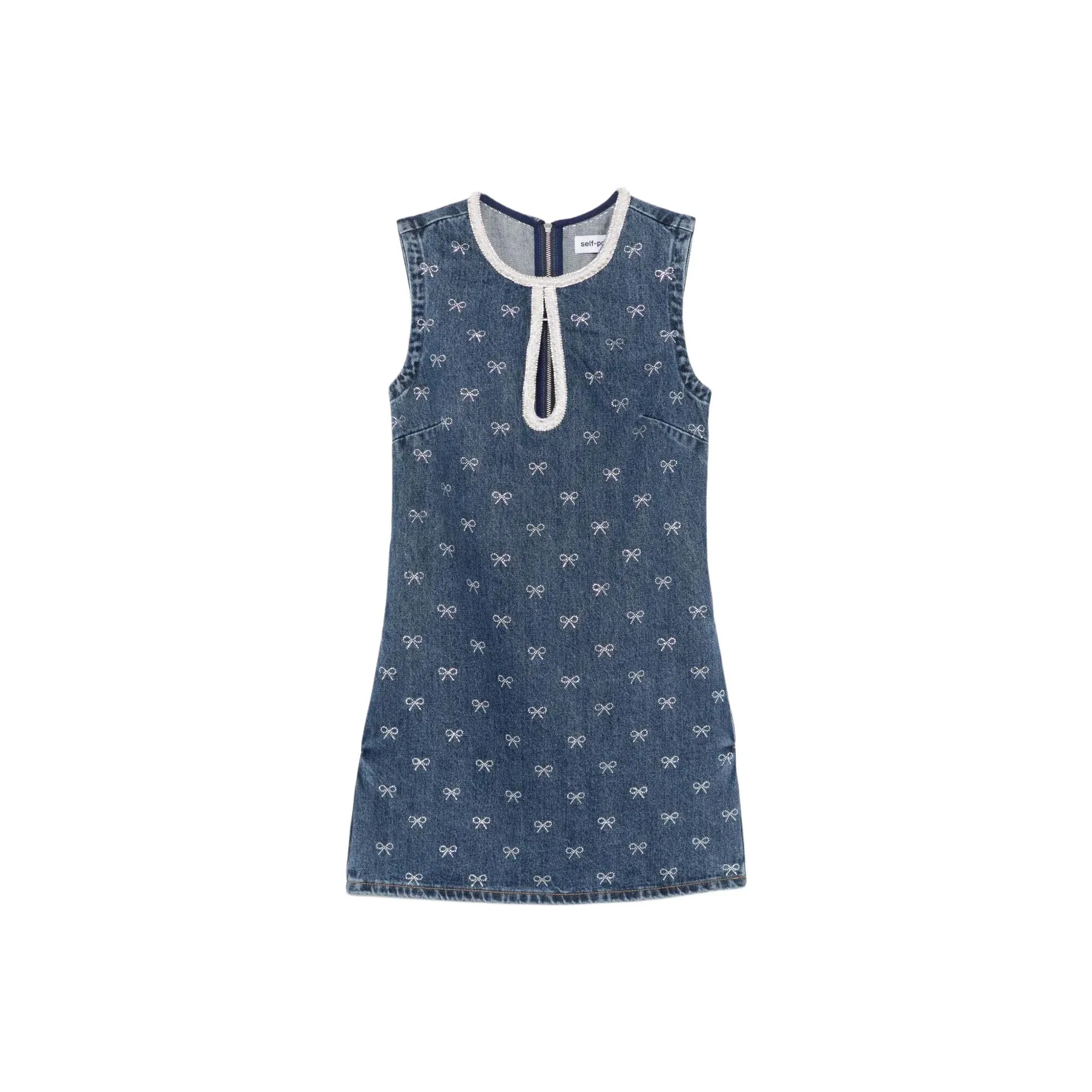 Self Portrait Без рукавов Платье Женское Синее