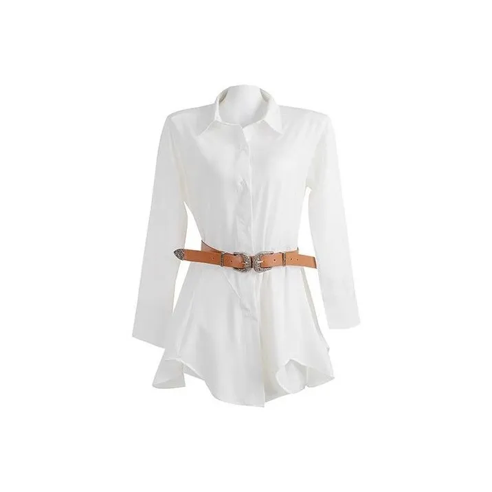 POPO.INFO Длинное платье с длинными рукавами женское лунно-белый