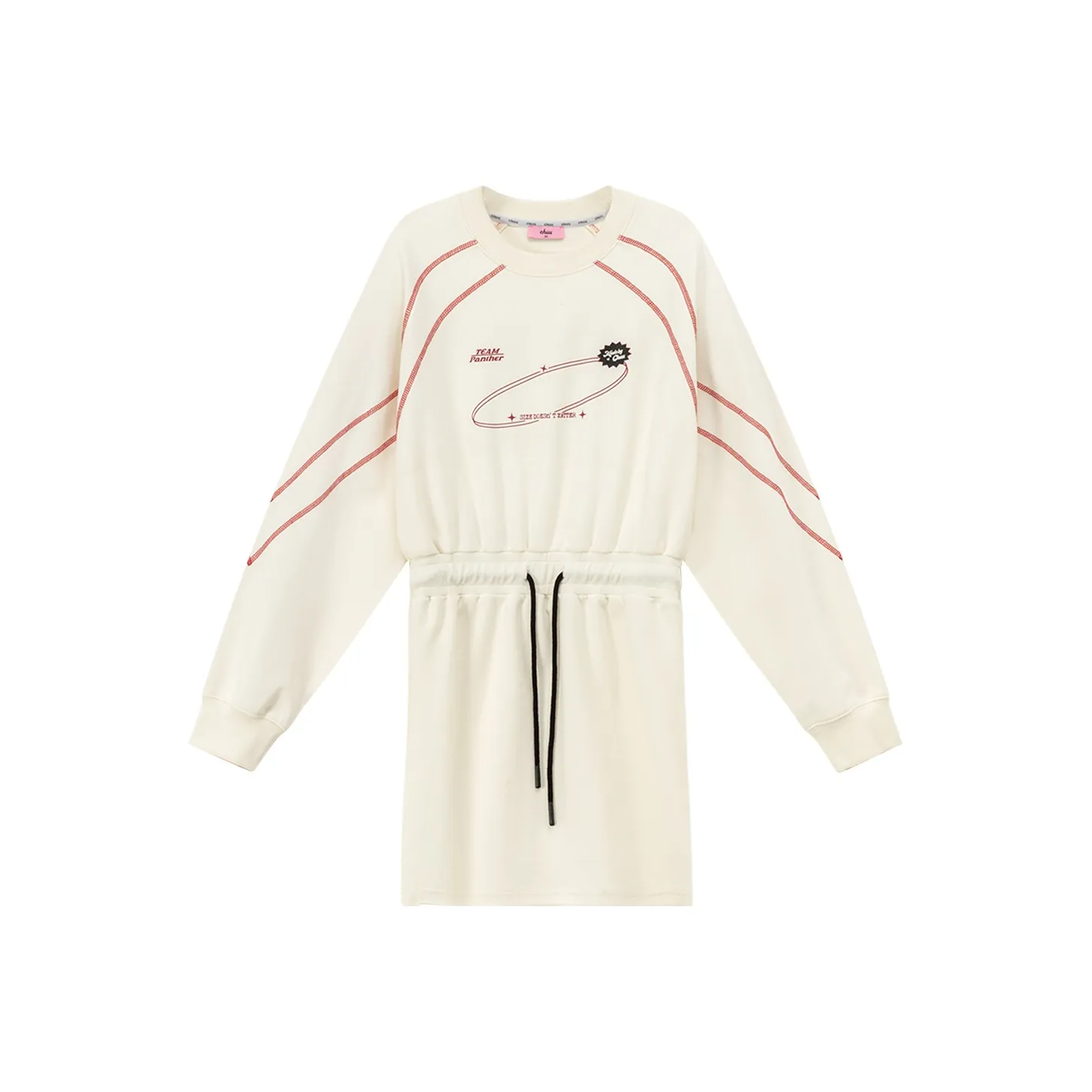 CHUU Белый абрикос Женские Длинные Платья с рукавами