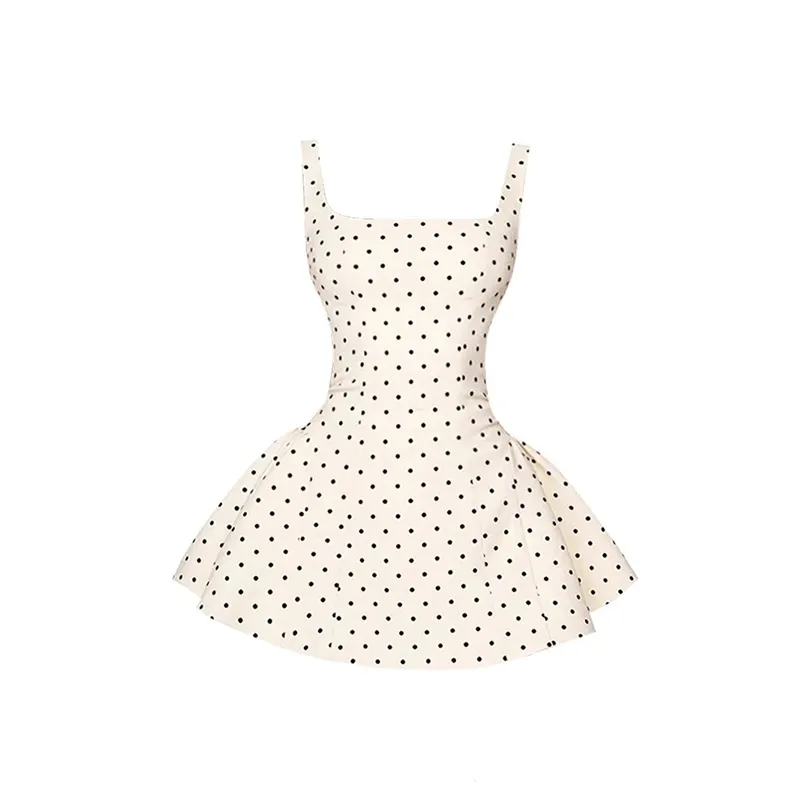 Seeeemi Slip Платье Женское Белое в Полка Дот