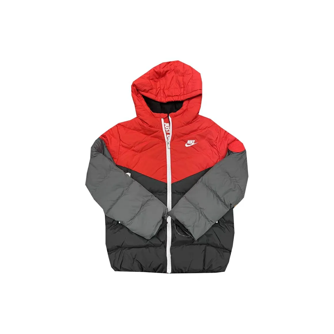 Nike Пуховик Подростки Красный Серый Многоцветный