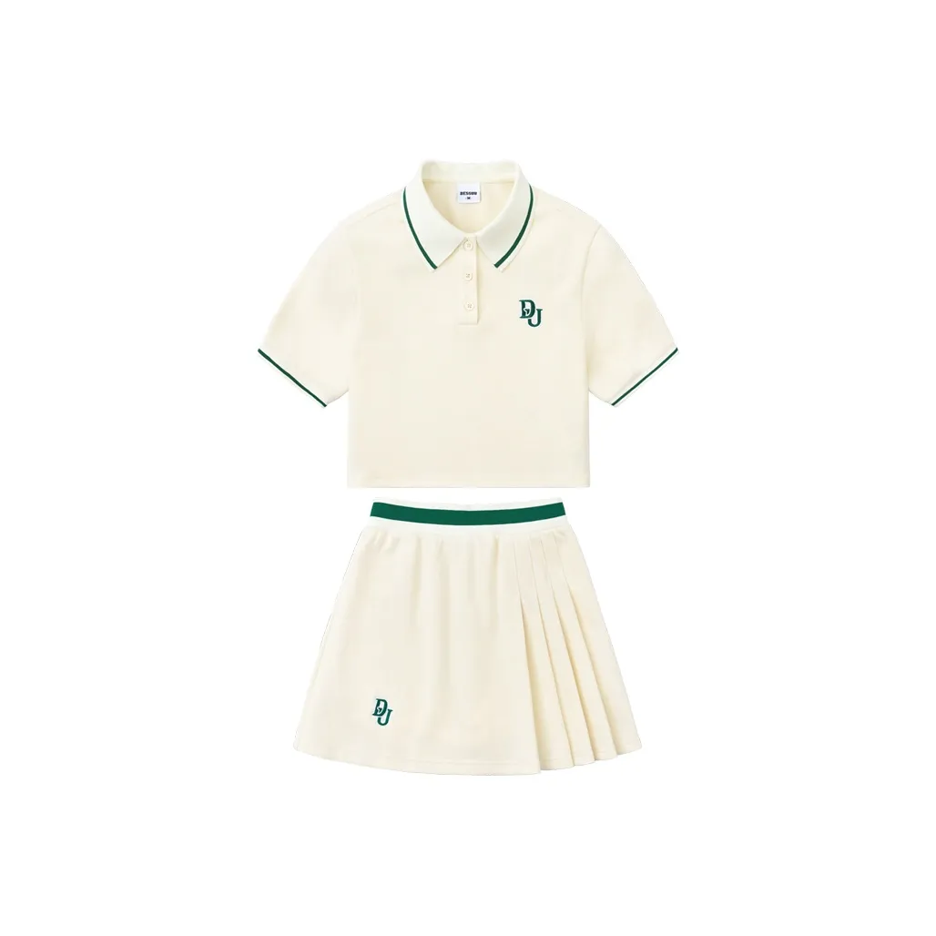 DESSUU Skirt Set Women's Beige Yellow