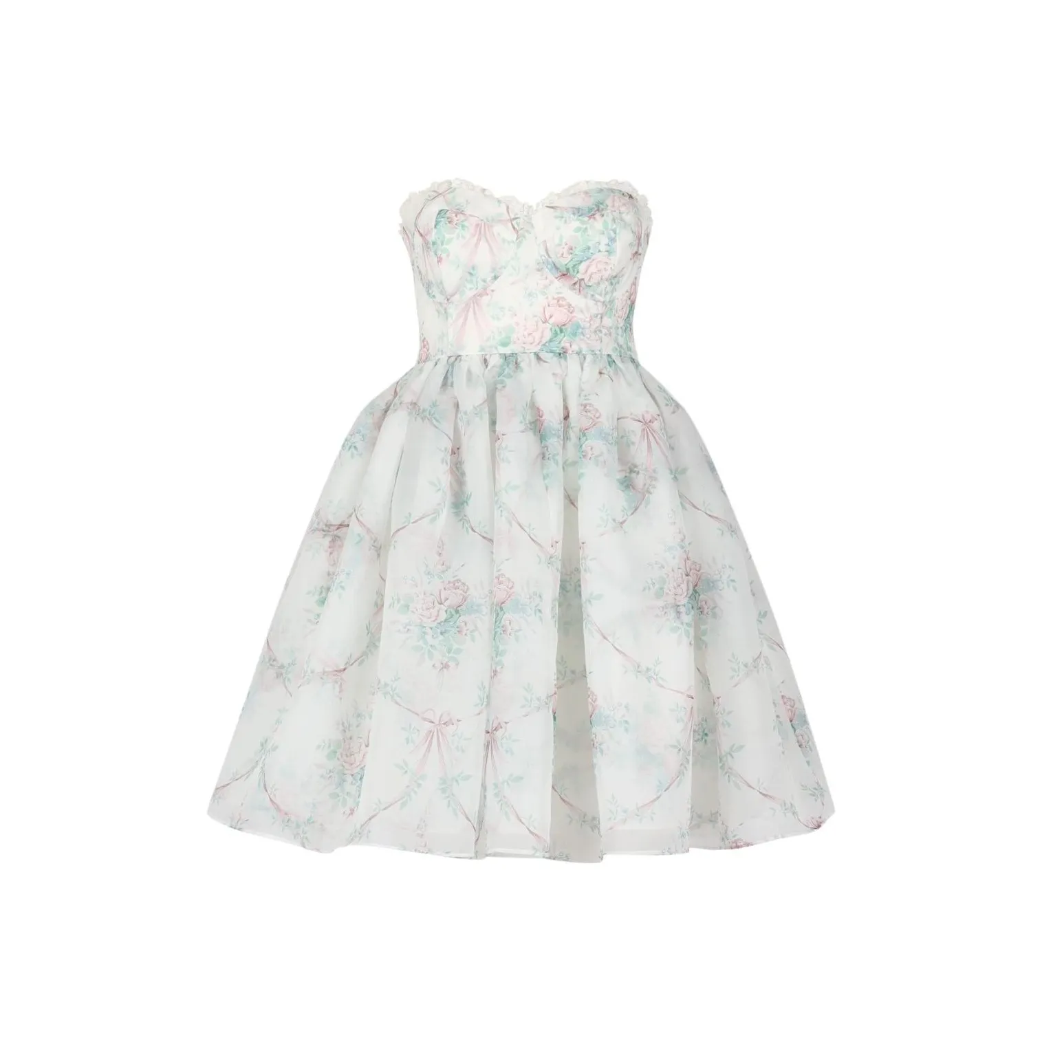 Selkie Collection Sleeveless Dress Women's Ivory White With Rose Print