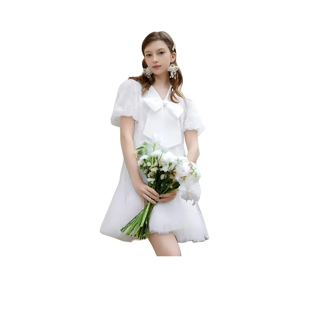 AIVEI Short Sleeved Dress Women's White