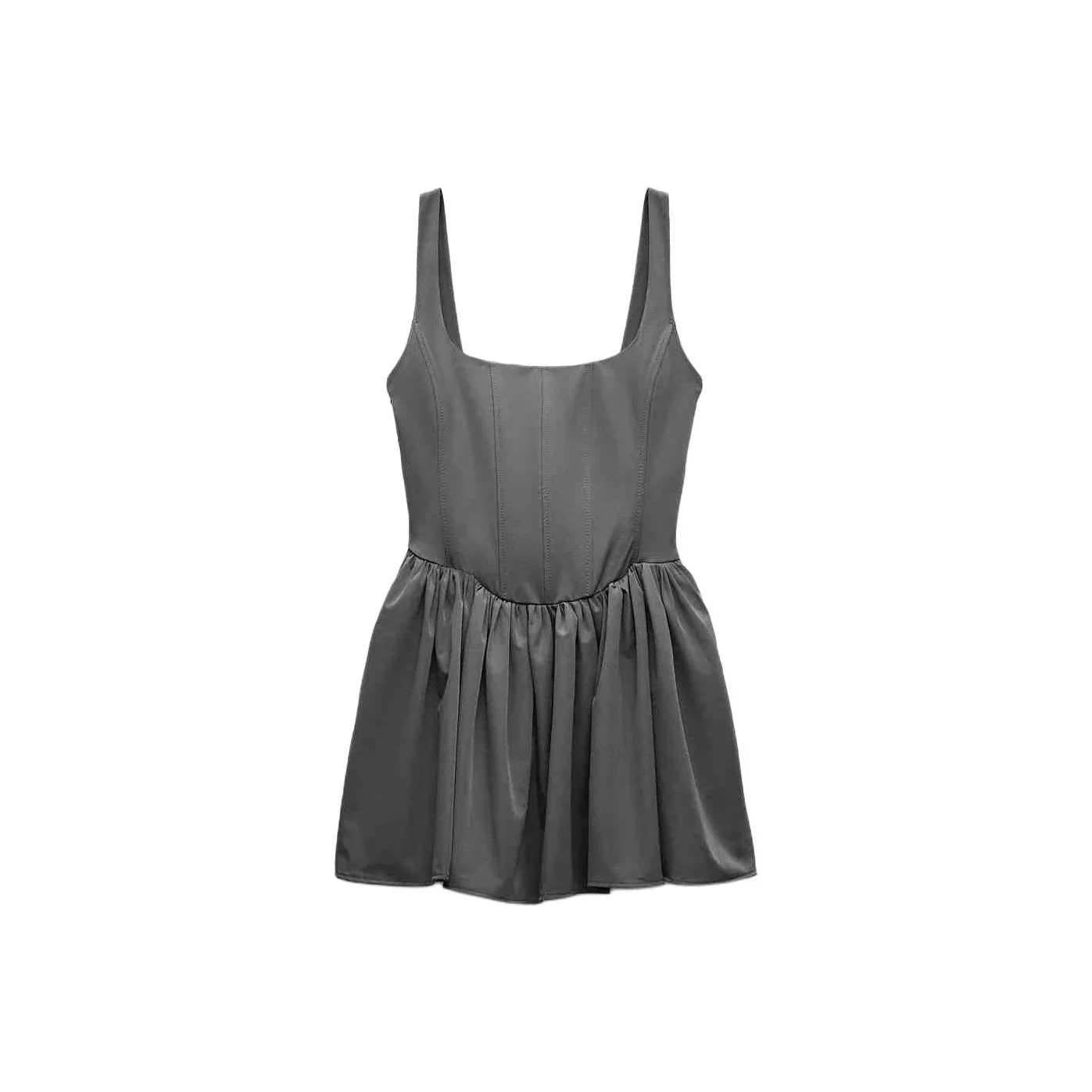 ZARA Trf Slip Dress Women's Gray ZARA Trf Платье-комбинация Женское Серое