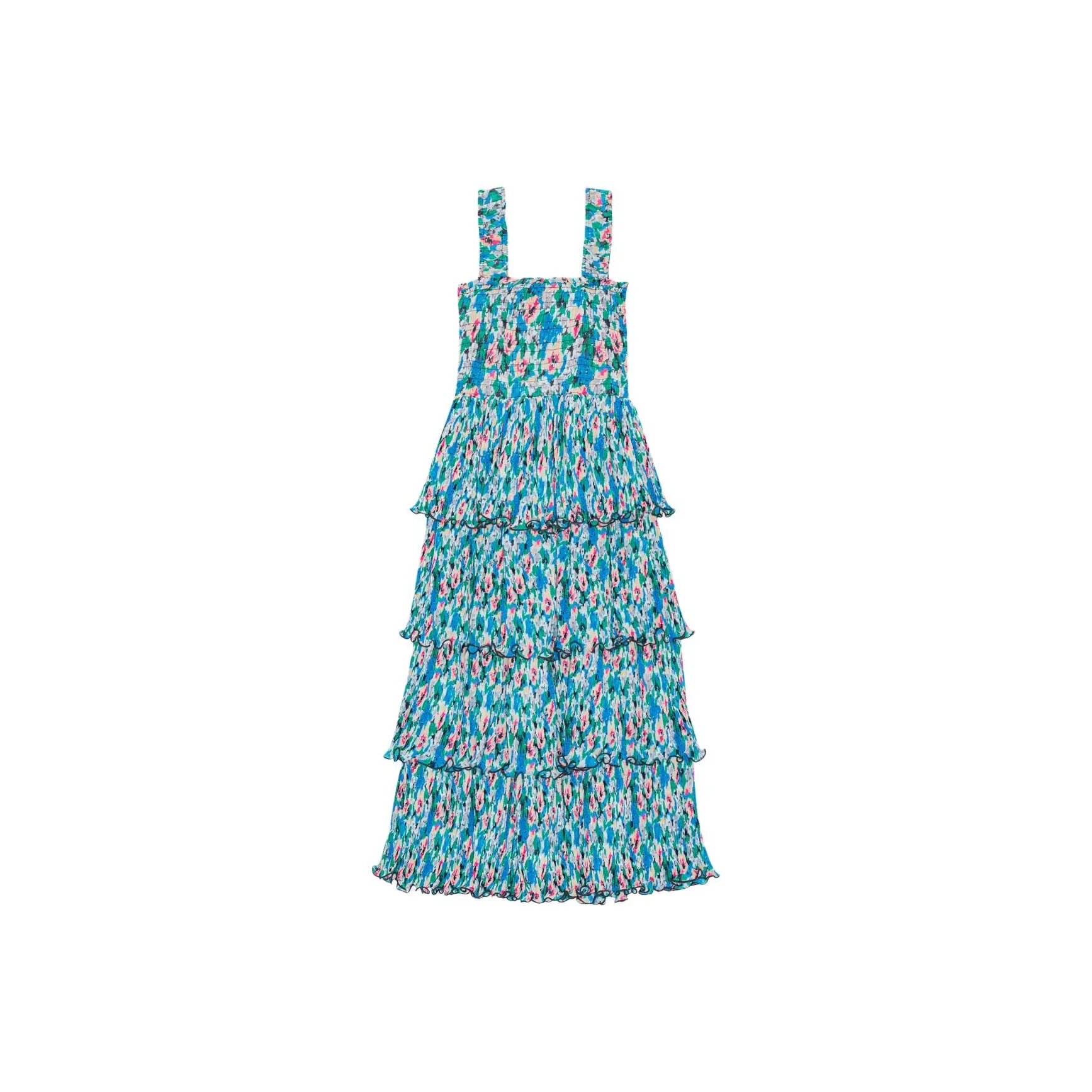GANNI Floral-print Layered Midi Dress