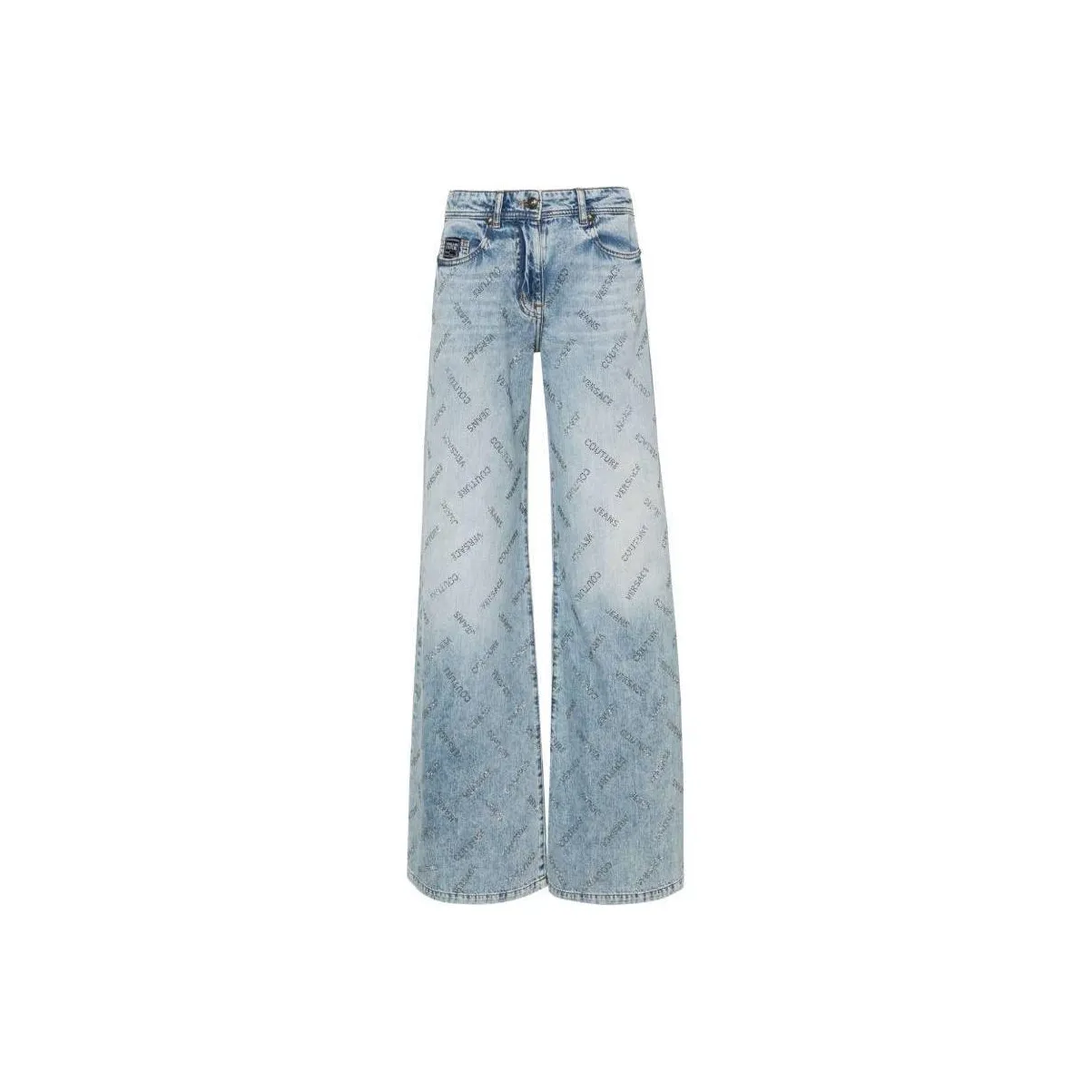 VERSACE Jeans Couture Crystal logo Straight leg Jeans