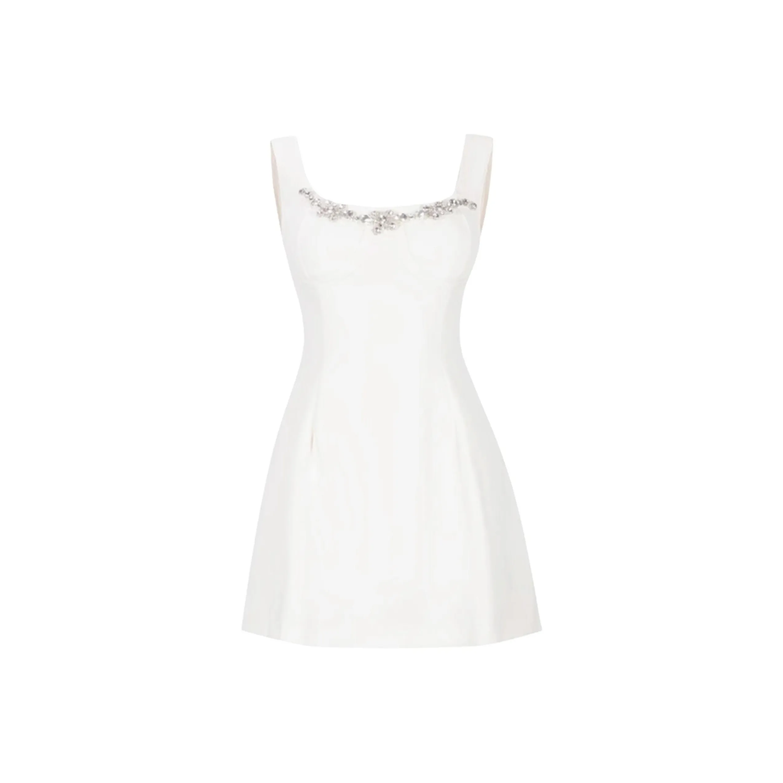 OSQ Платье с юбкой-карандаш Женское Белое Лунное