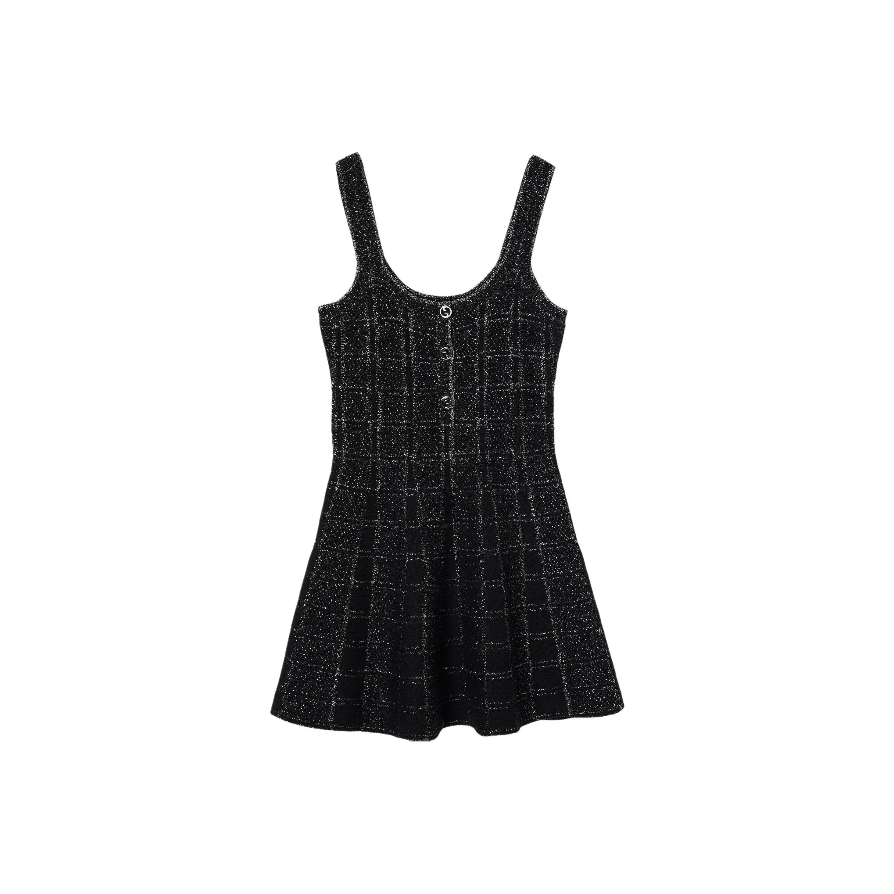 GUCCI Lamé Check Jacquard Dress