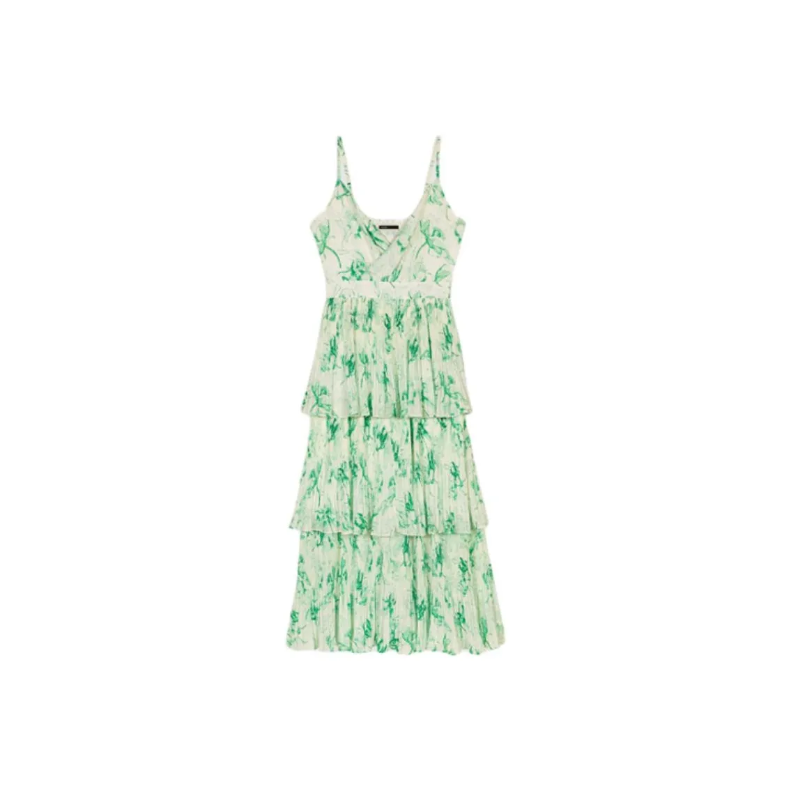 Maje Patterned Ruffled Maxi Dres