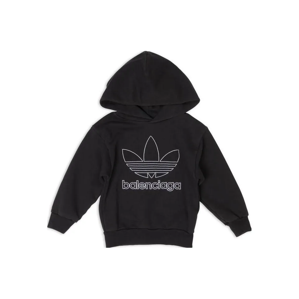 Balenciaga x Adidas Originals Свитшот Обычный крой Черный Детский