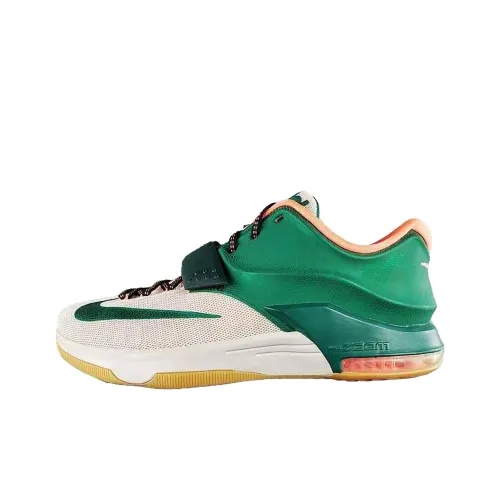 NIKE KD 7 Баскетбольные кроссовки Низкие Топ Зеленые-бежевые Мужские