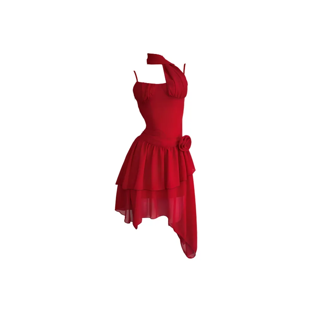 ONE PASS STUDIO Slip Платье Женское Красное