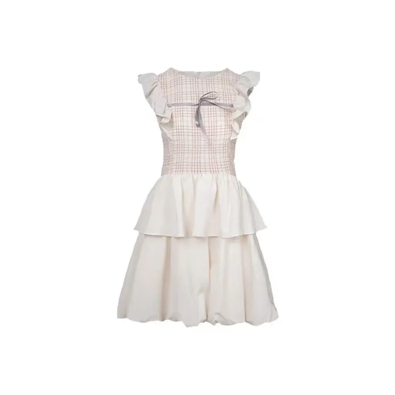 SECFLY OFFICIAL Без рукавов Платье Женское Айвори