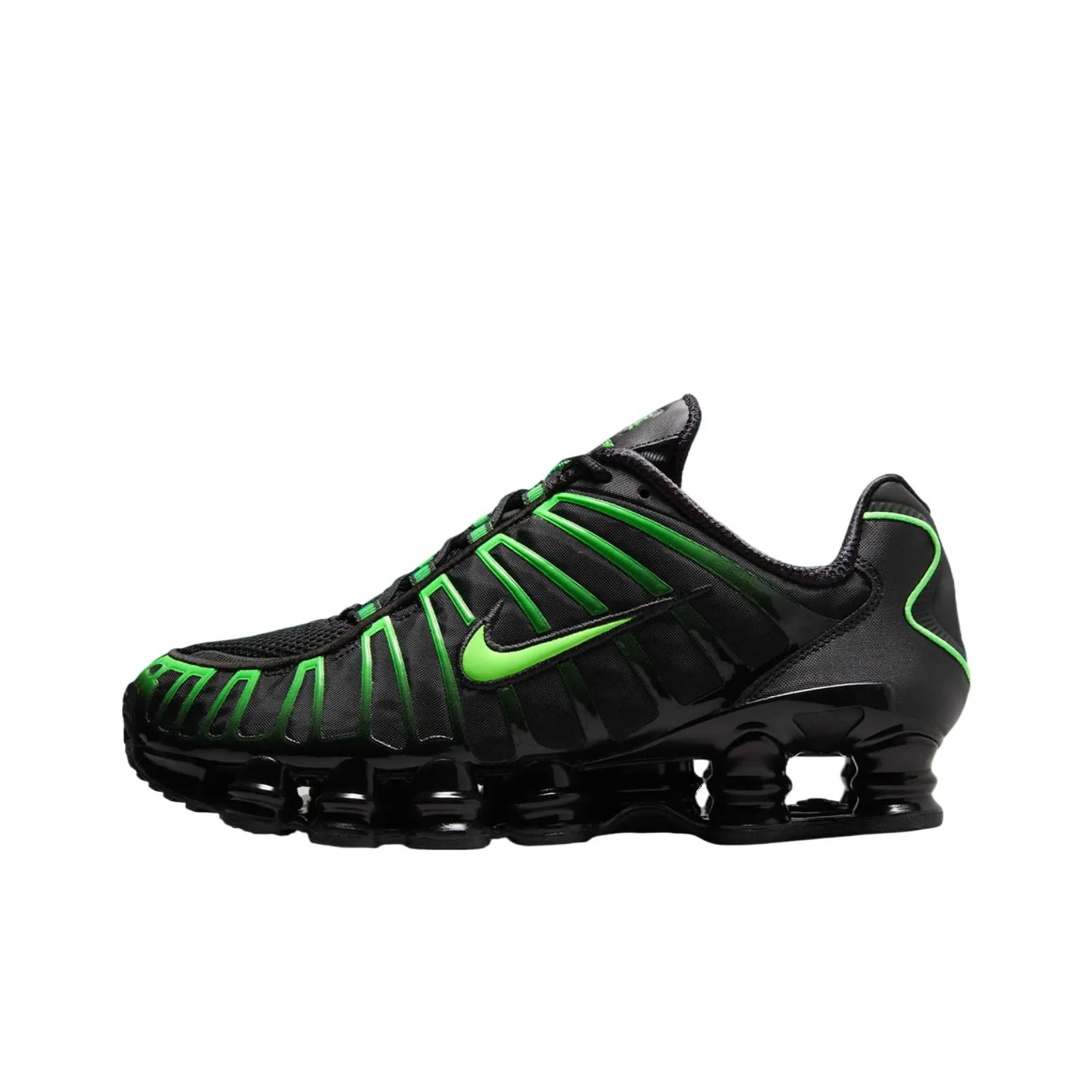 Nike Shox TL Series Slip-resistant Abrasion-resistant Low Top Casual Running Shoes Men's Black Green Найк Шокс TL Серия Противоскользящий Устойчивый к истиранию Низкий Топ Повседневные Беговые Кроссовки Мужские Черный Зеленый