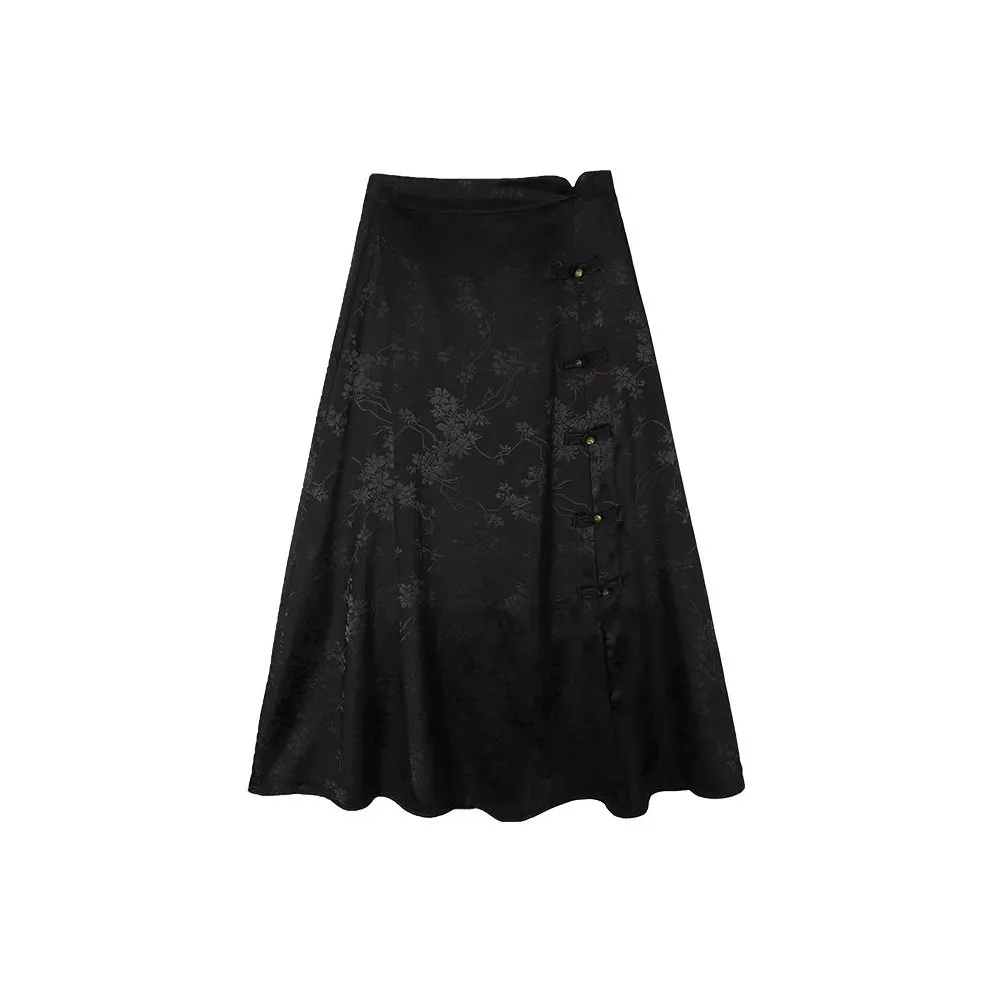 Still Quiet Повседневный Длинный Юбка Женская Черная