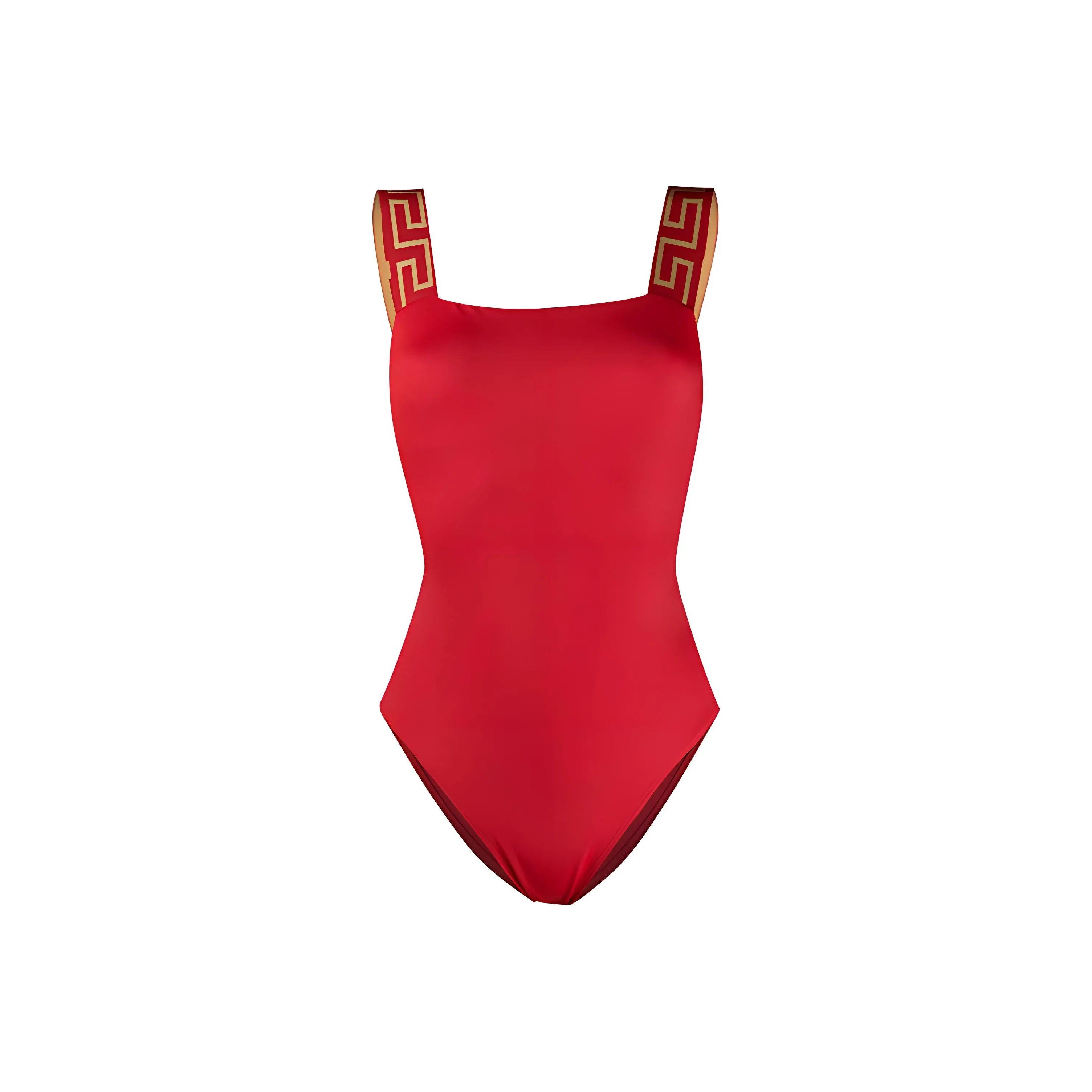 VERSACE Greca Border One Piece Swimsuit 'Red'