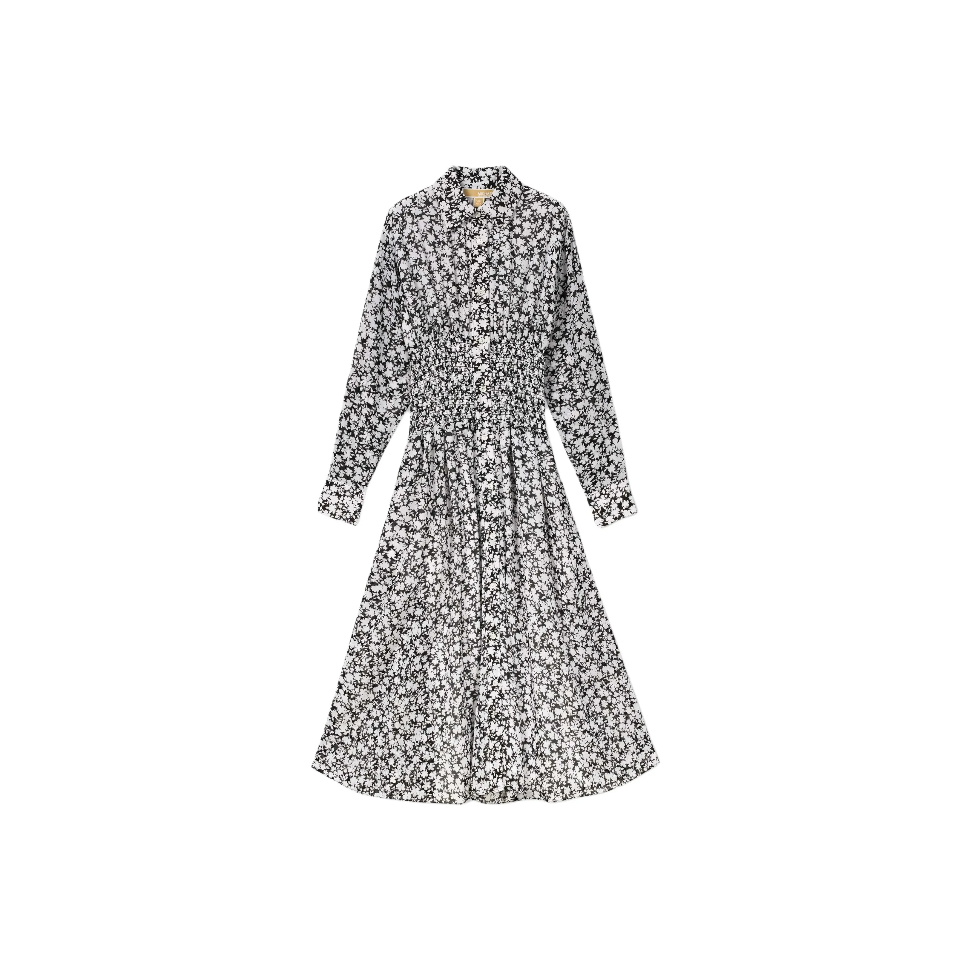 MICHAEL KORS Длинное платье с длинными рукавами женское белое