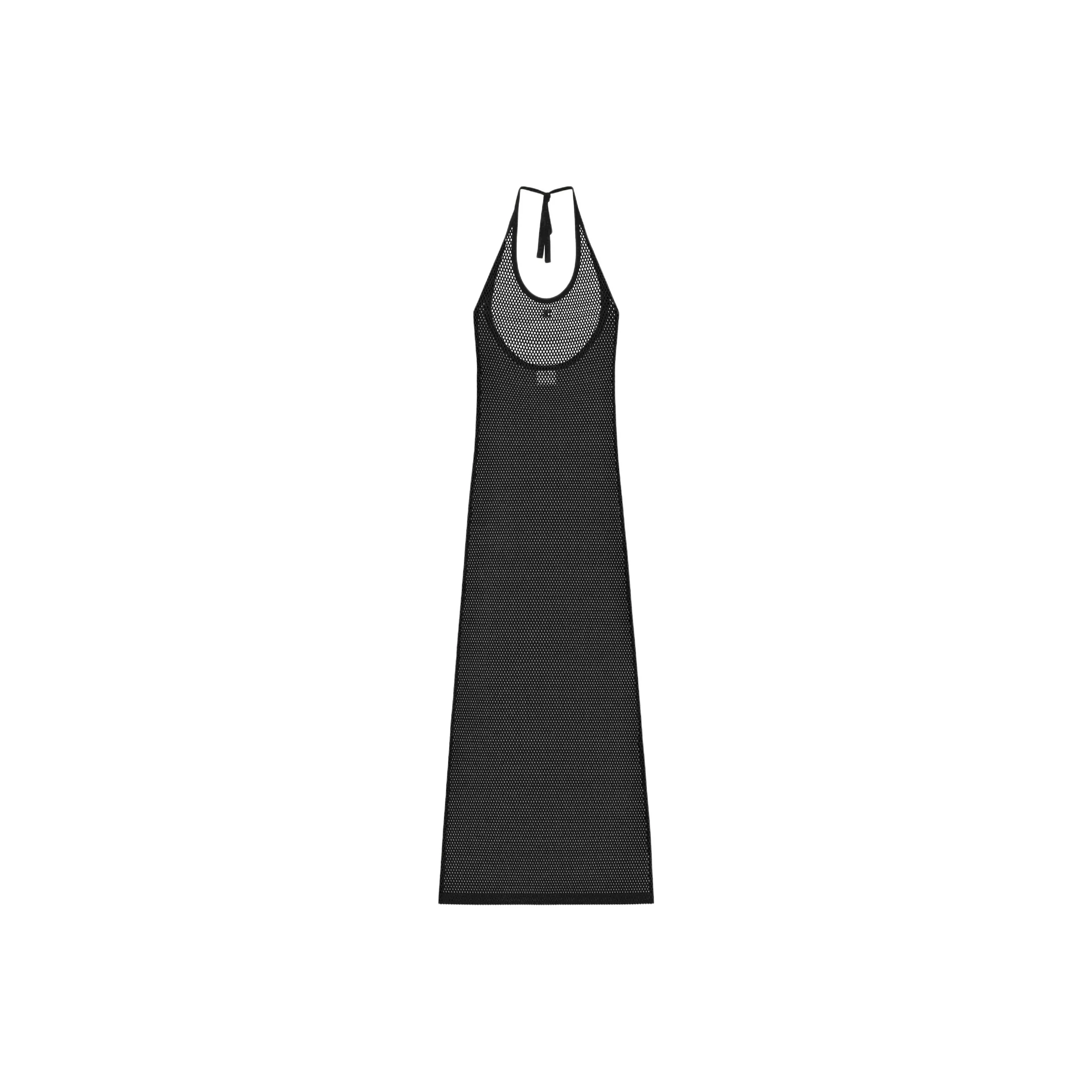 COURREGES SS25 HOLISTIC MESH LONG DRESS Slip Dress Women's BLACK/Black