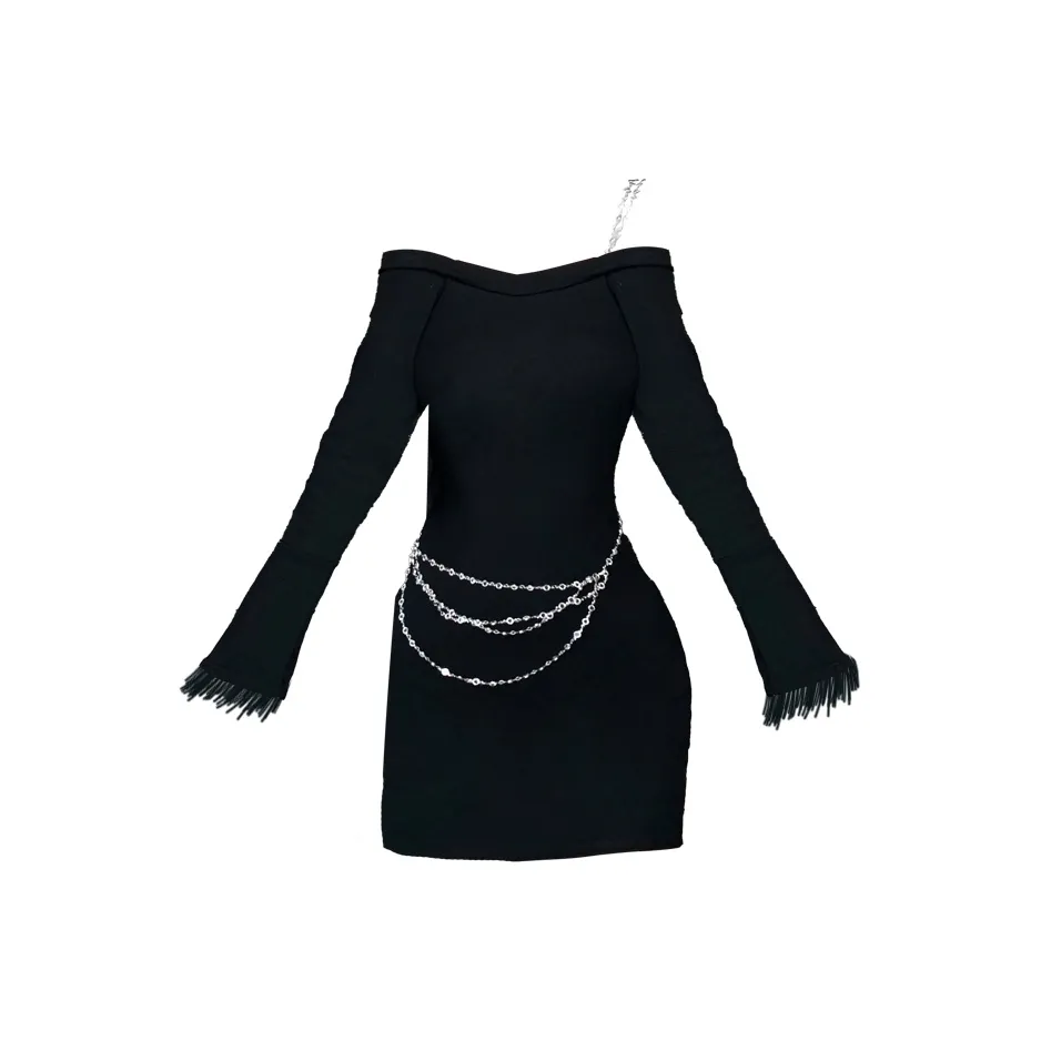 ONNFB Длинное платье с длинным рукавом женское черное