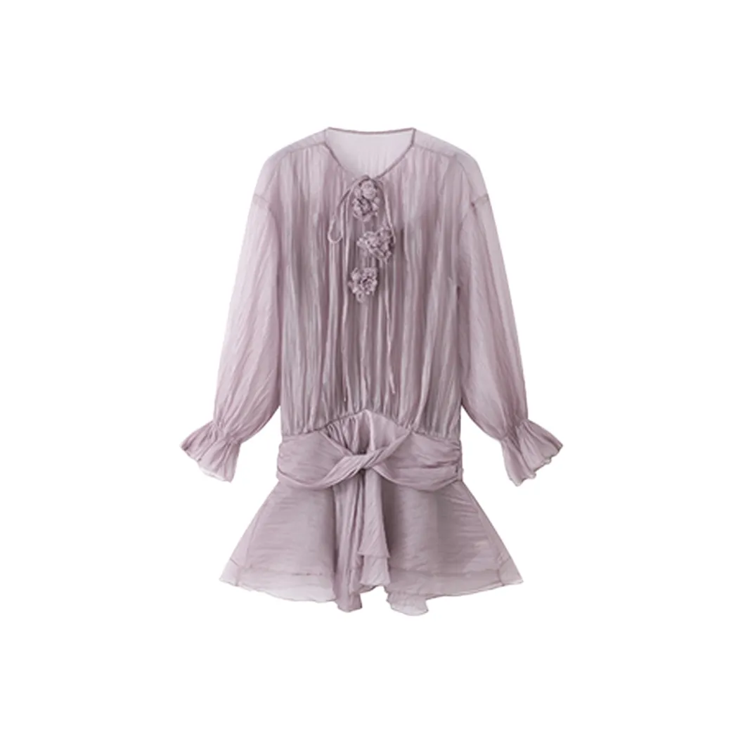 Meanalot Длинное платье с длинными рукавами женское