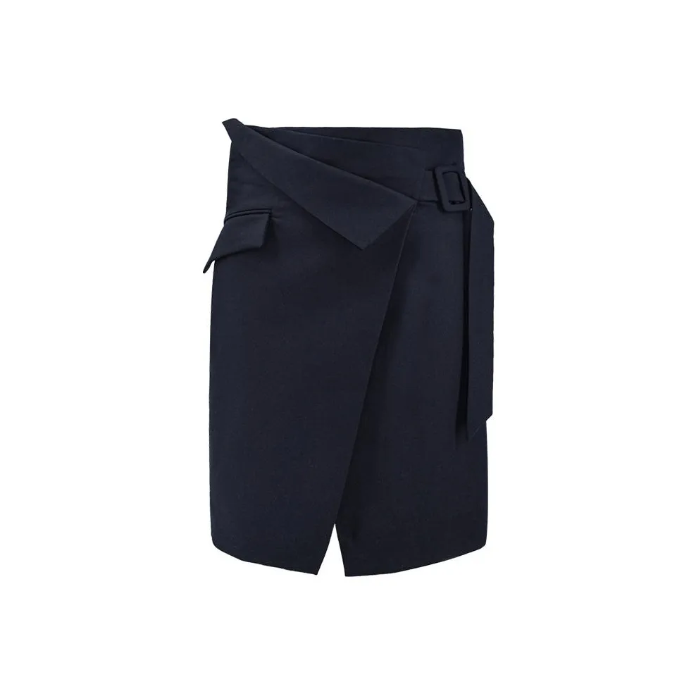 Cubic Темно-синий Женские Повседневные Короткие Юбки