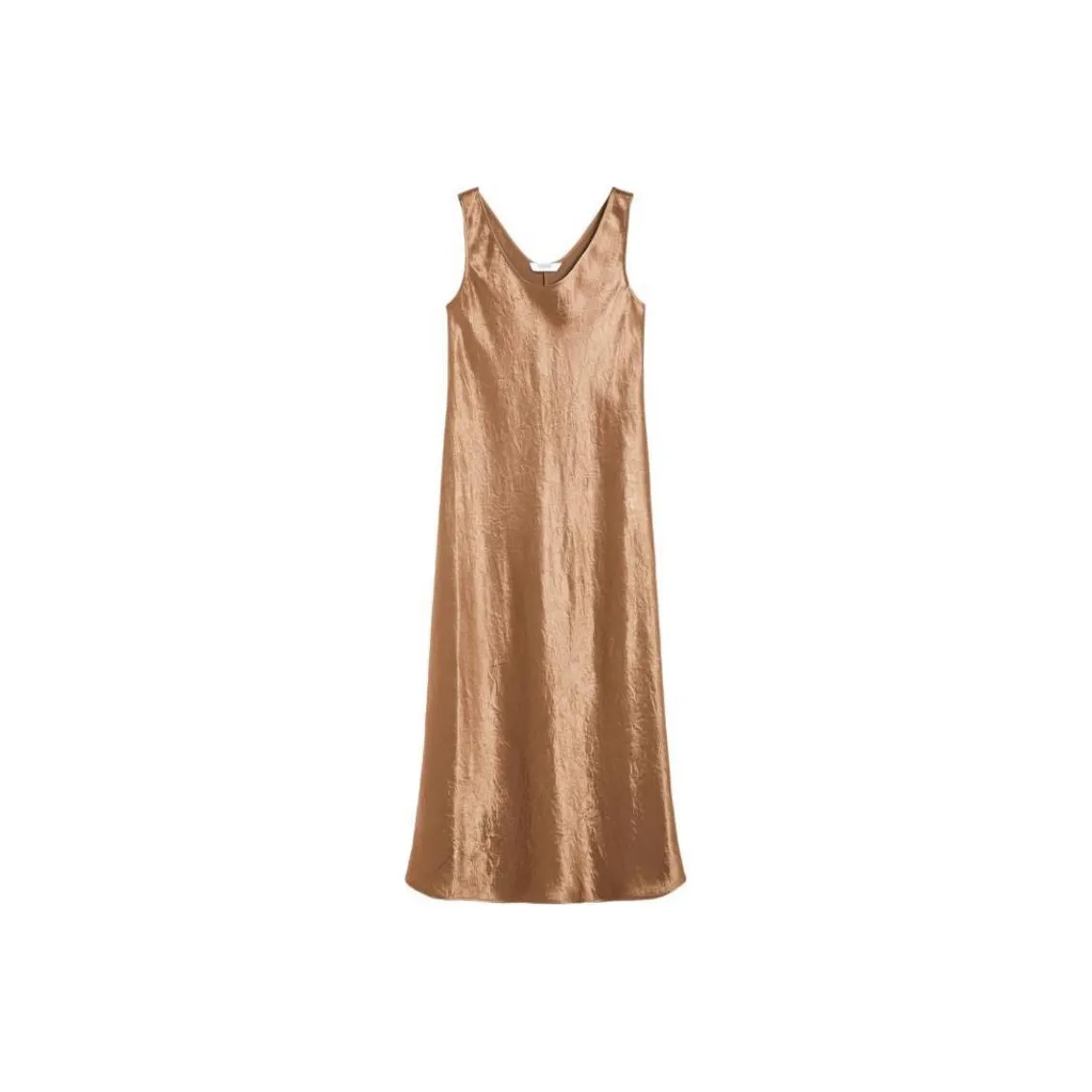 MaxMara Talete Collection Flowing Satin Dress Sleeveless Dress Women's Tobacco