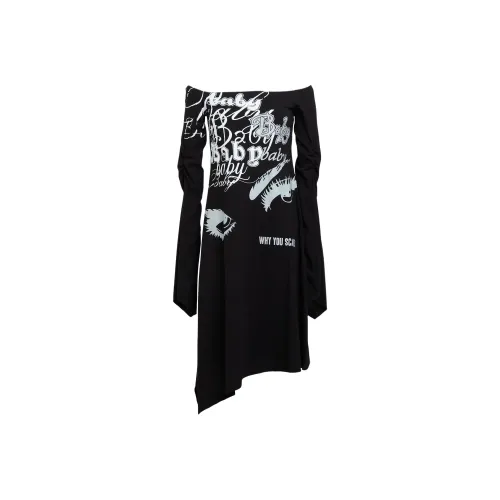 CORMIO Black Женские Длинные Рукава Платья