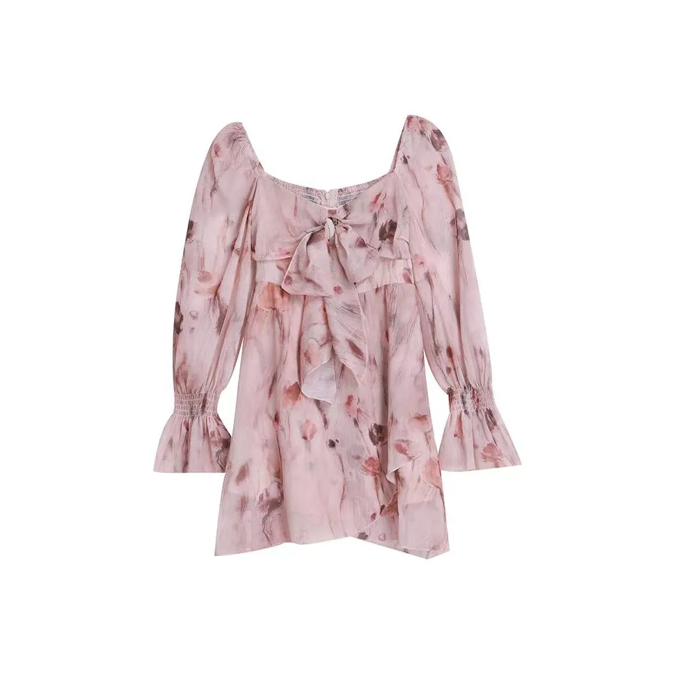 PLAY BUSH Длинное платье с длинными рукавами женское