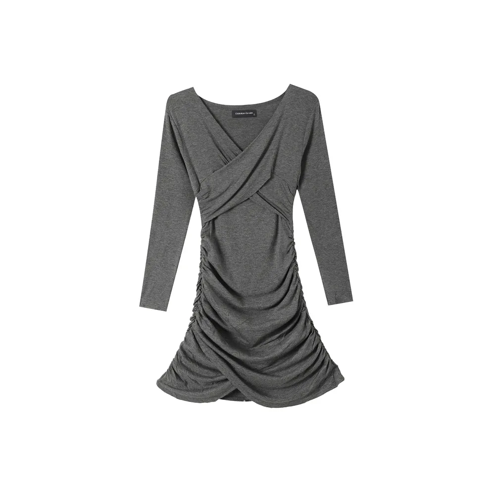 EIDOLON GRAIN Серый Женские Длинные Платья с Рукавами