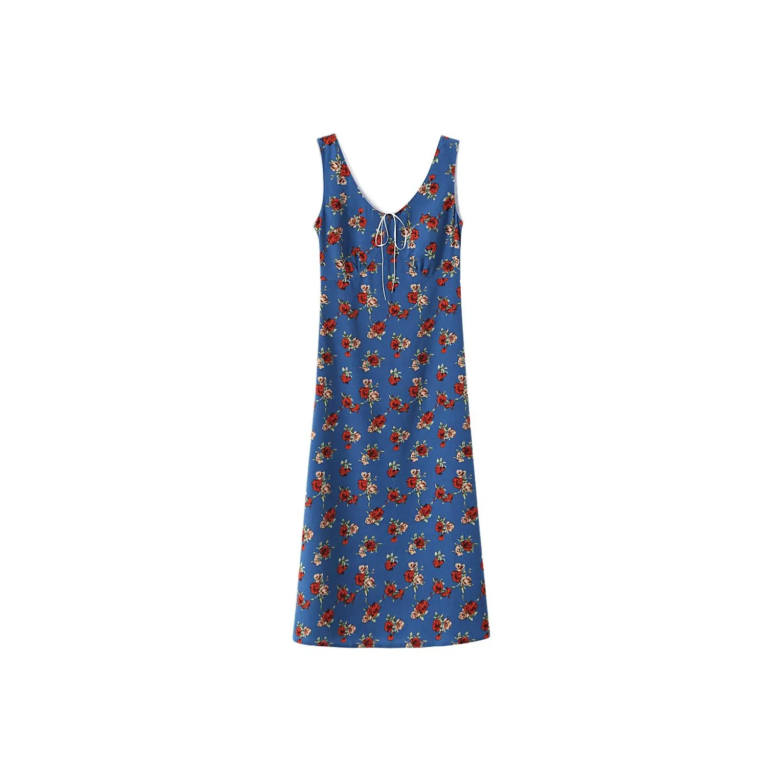 XIMENG Без рукавов Платье Женское Винтажный синий