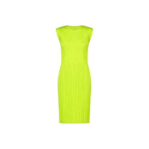 PLEATS PLEASE ISSEY MIYAKE Желтый, зеленый Женские Платья без рукавов