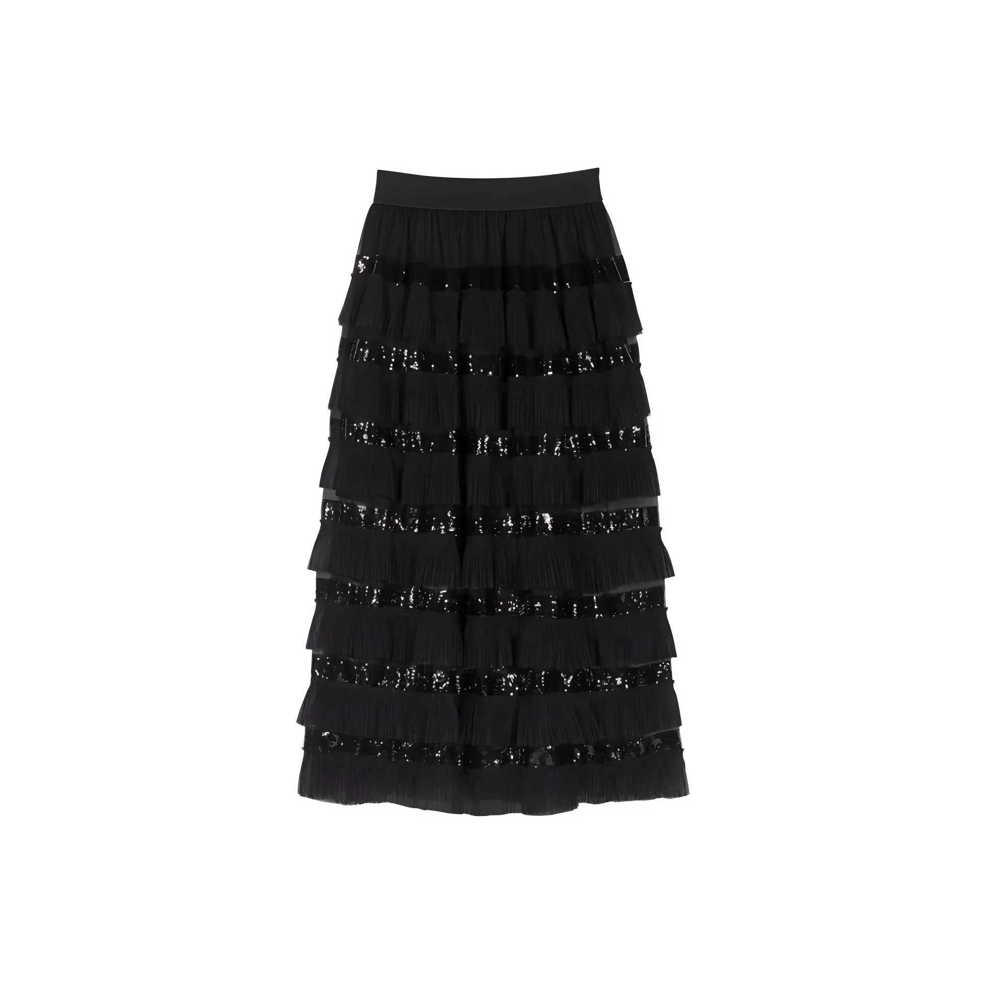 Maje Ruffled Maxi Skirt