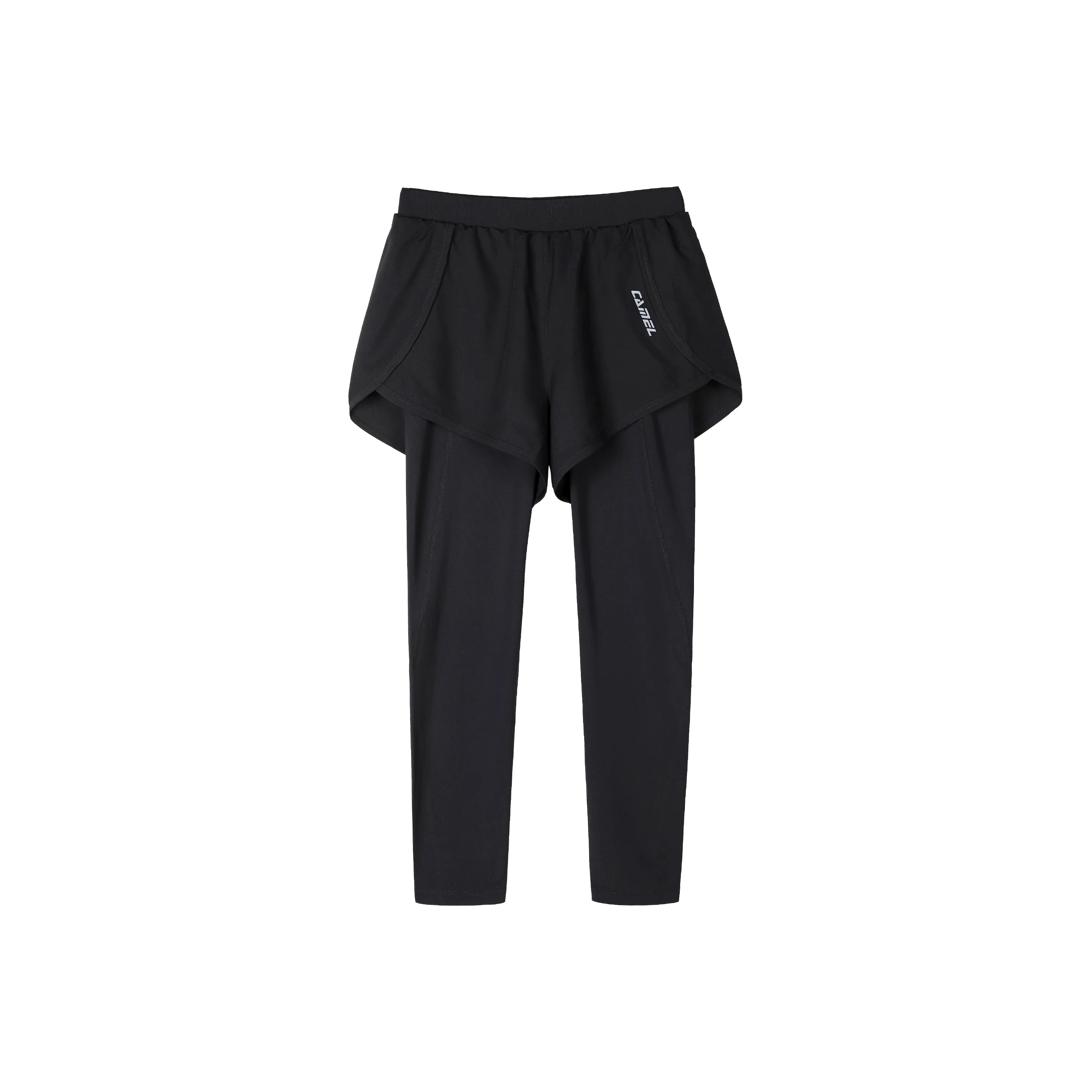 CAMEL Однотонный Тонкий Облегающий крой HIGH RISE Эластичный Mock Двухкомпонентные Спортивные Брюки Женские