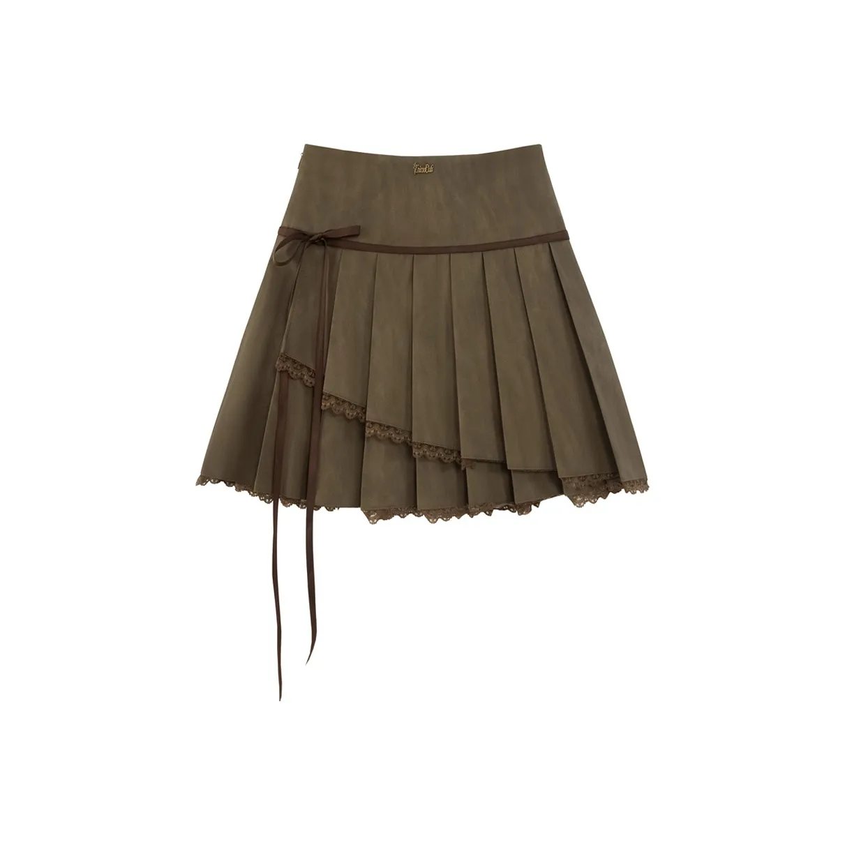 UNIFREE Короткий Плиссированный Юбка-Линия Женская Коричневый