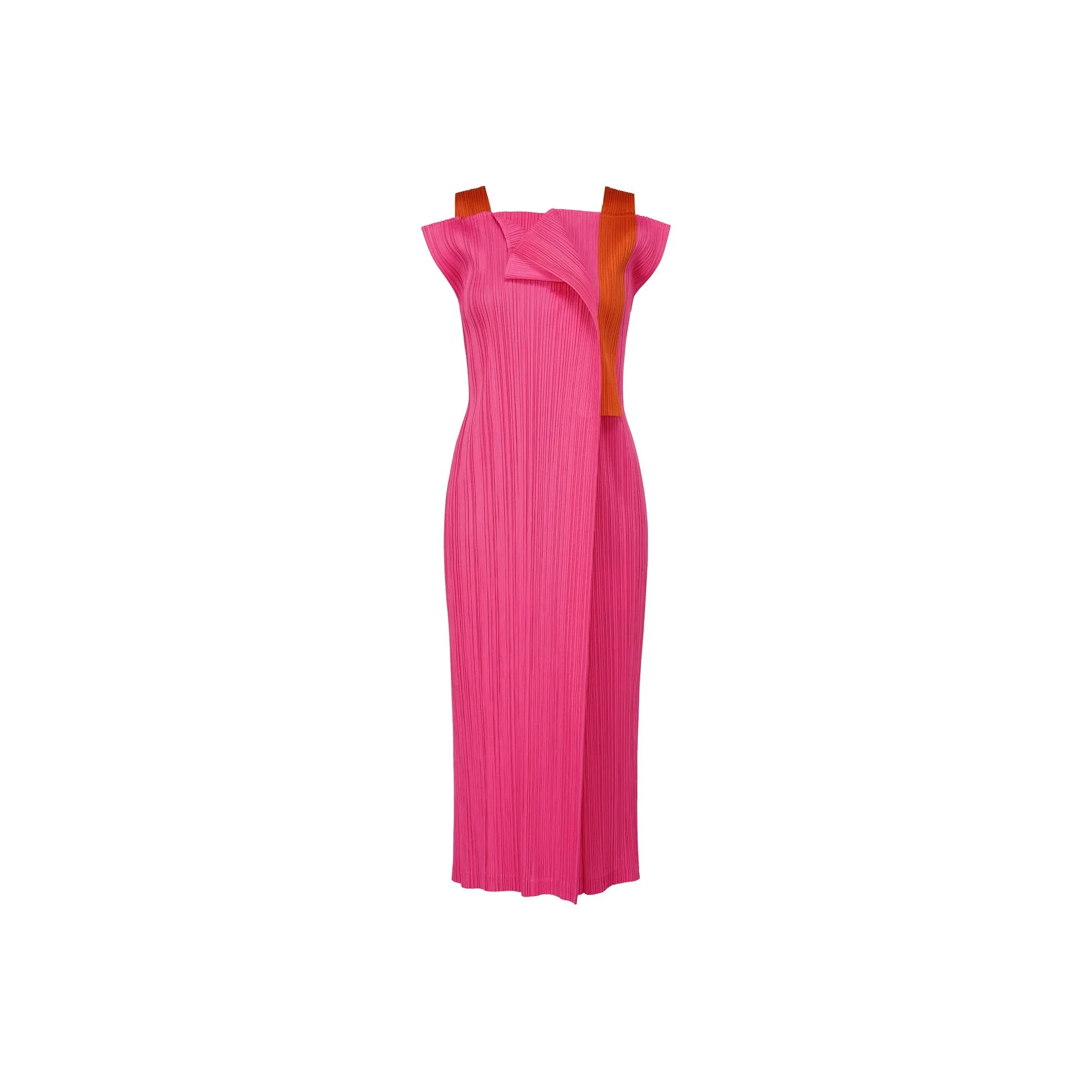 PLEATS PLEASE ISSEY MIYAKE SS24 Sleeveless Dress Women's Bright Pink