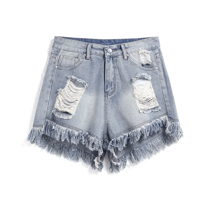 MOPB Джинсовые шорты Женские Выстиранный Синий