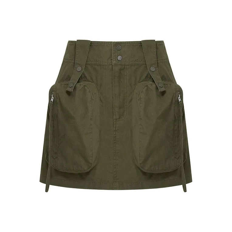 d'zzit Повседневные короткие юбки Женские Темно-зеленый