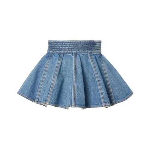 Alaia Светло-синие Женские Джинсовые Короткие Юбки