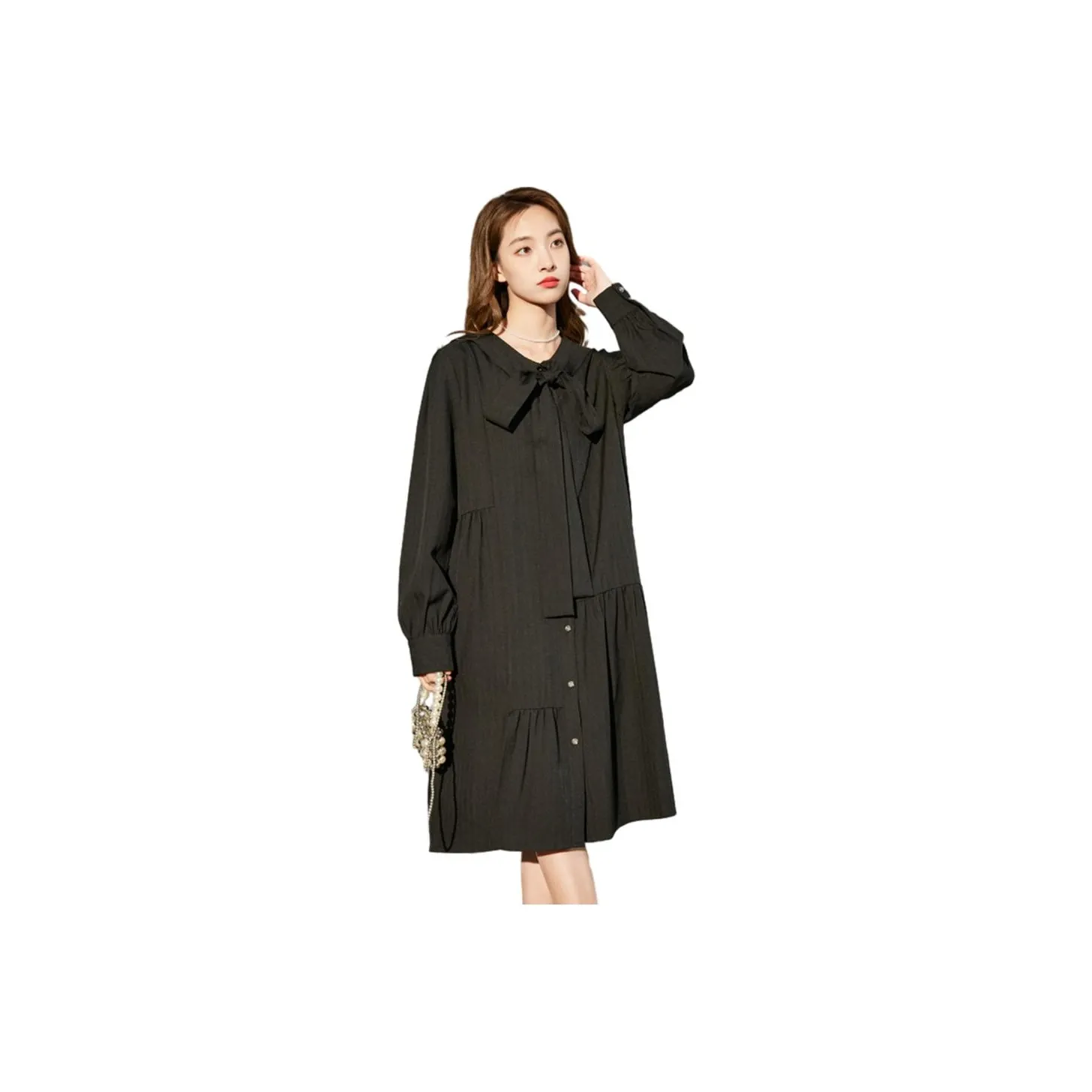 Tonlion Long Sleeved Dresses Women's Black